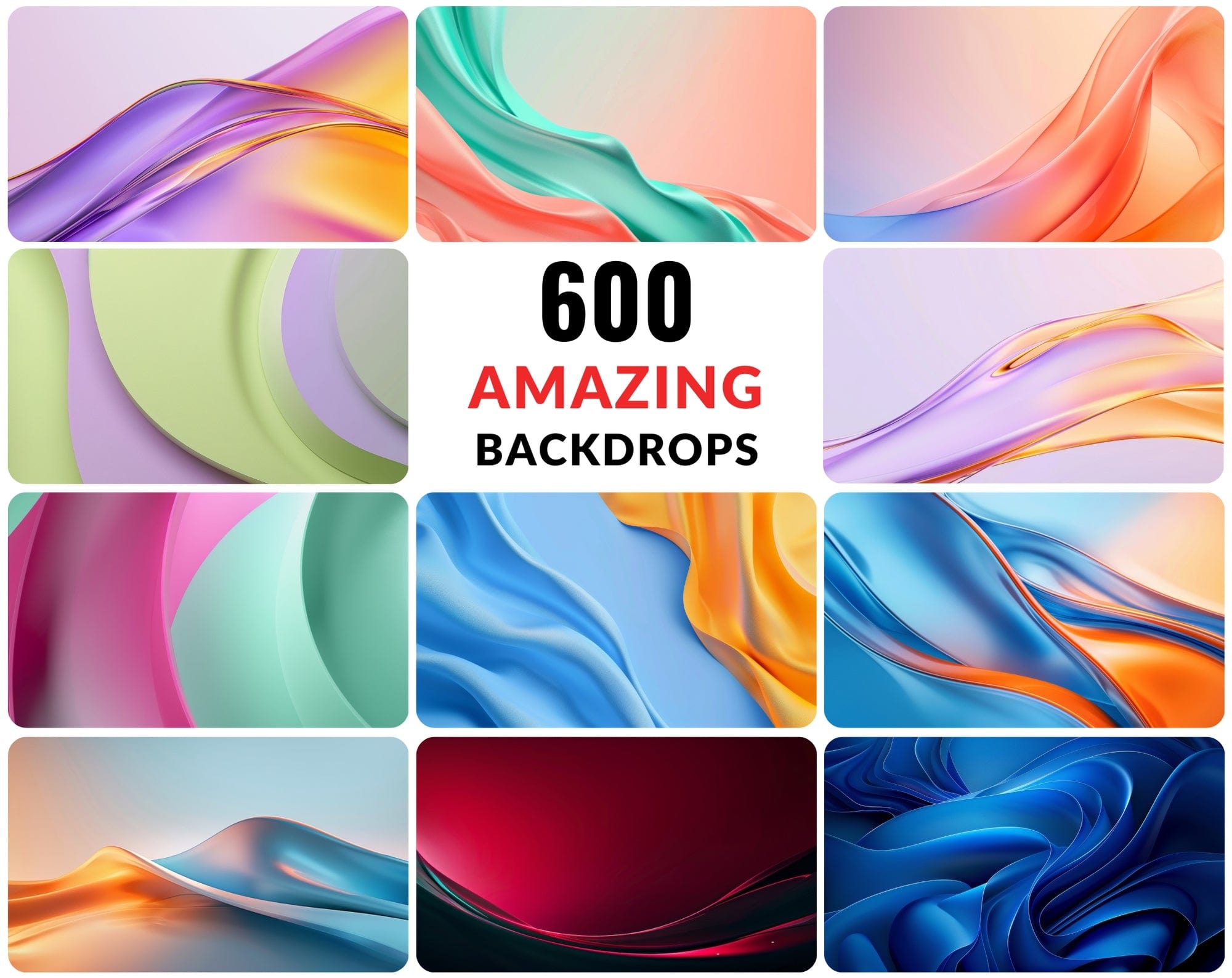 Colorful Digital Backgrounds - 600 JPG Images - Commercial License Included Digital Download Sumobundle