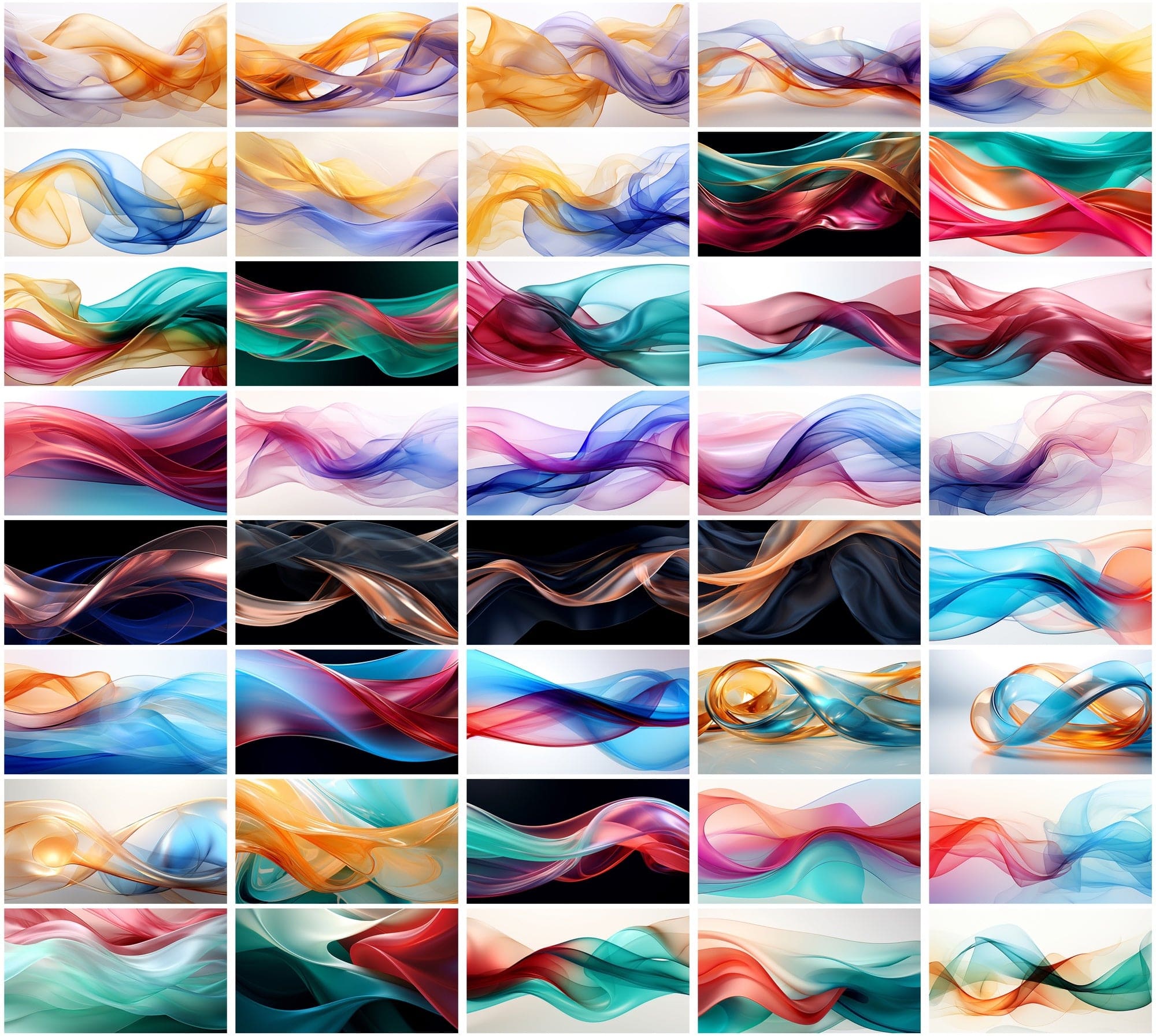 Colorful Wave Digital Backgrounds: Abstract & Whimsical Silk Cloths Designs Digital Download Sumobundle