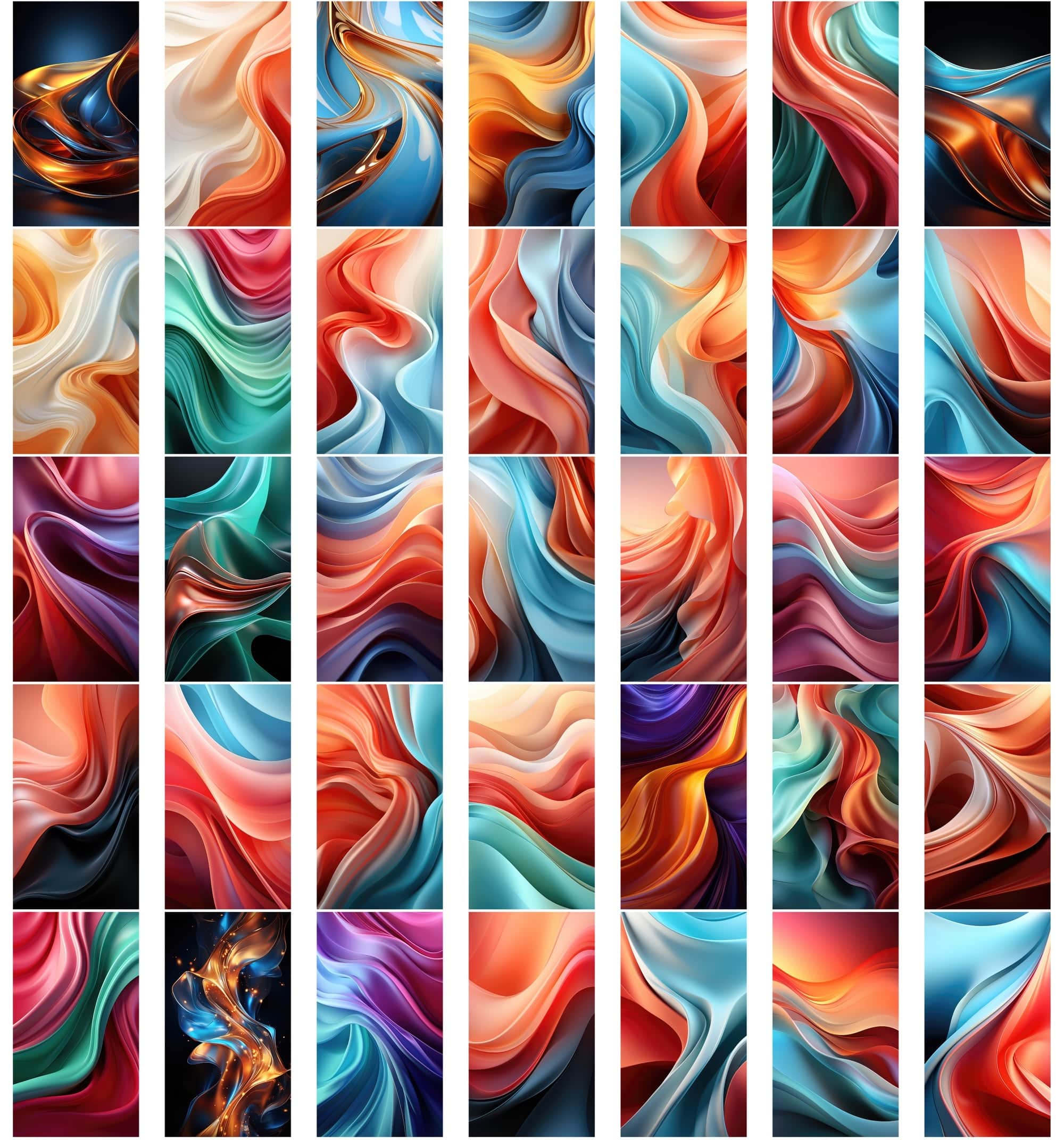 Colorful Wave Digital Backgrounds: Abstract & Whimsical Silk Cloths Designs Digital Download Sumobundle