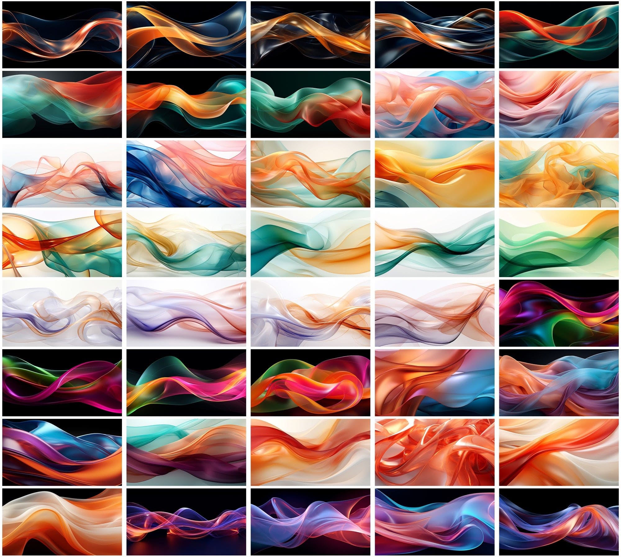 Colorful Wave Digital Backgrounds: Abstract & Whimsical Silk Cloths Designs Digital Download Sumobundle