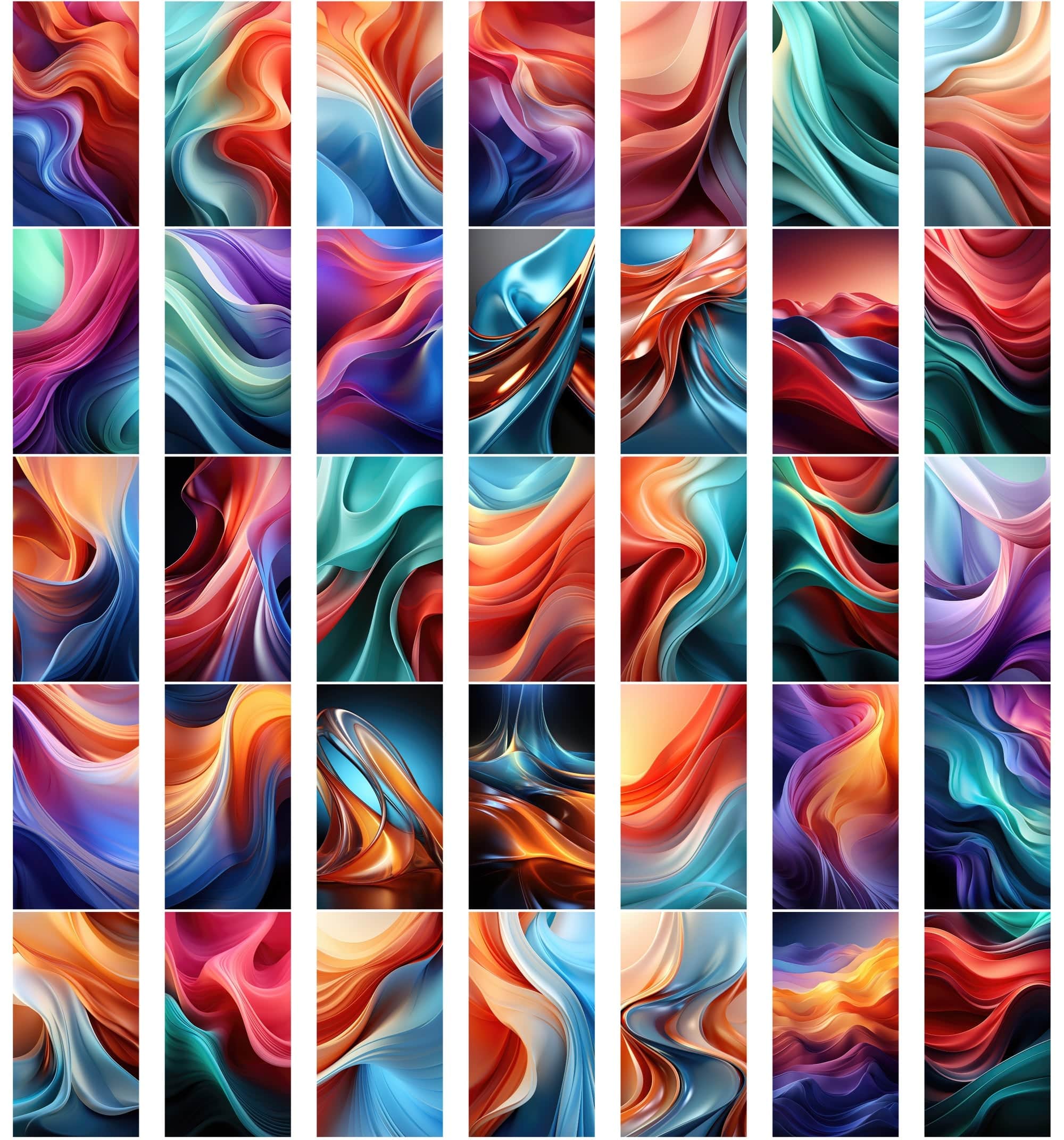 Colorful Wave Digital Backgrounds: Abstract & Whimsical Silk Cloths Designs Digital Download Sumobundle