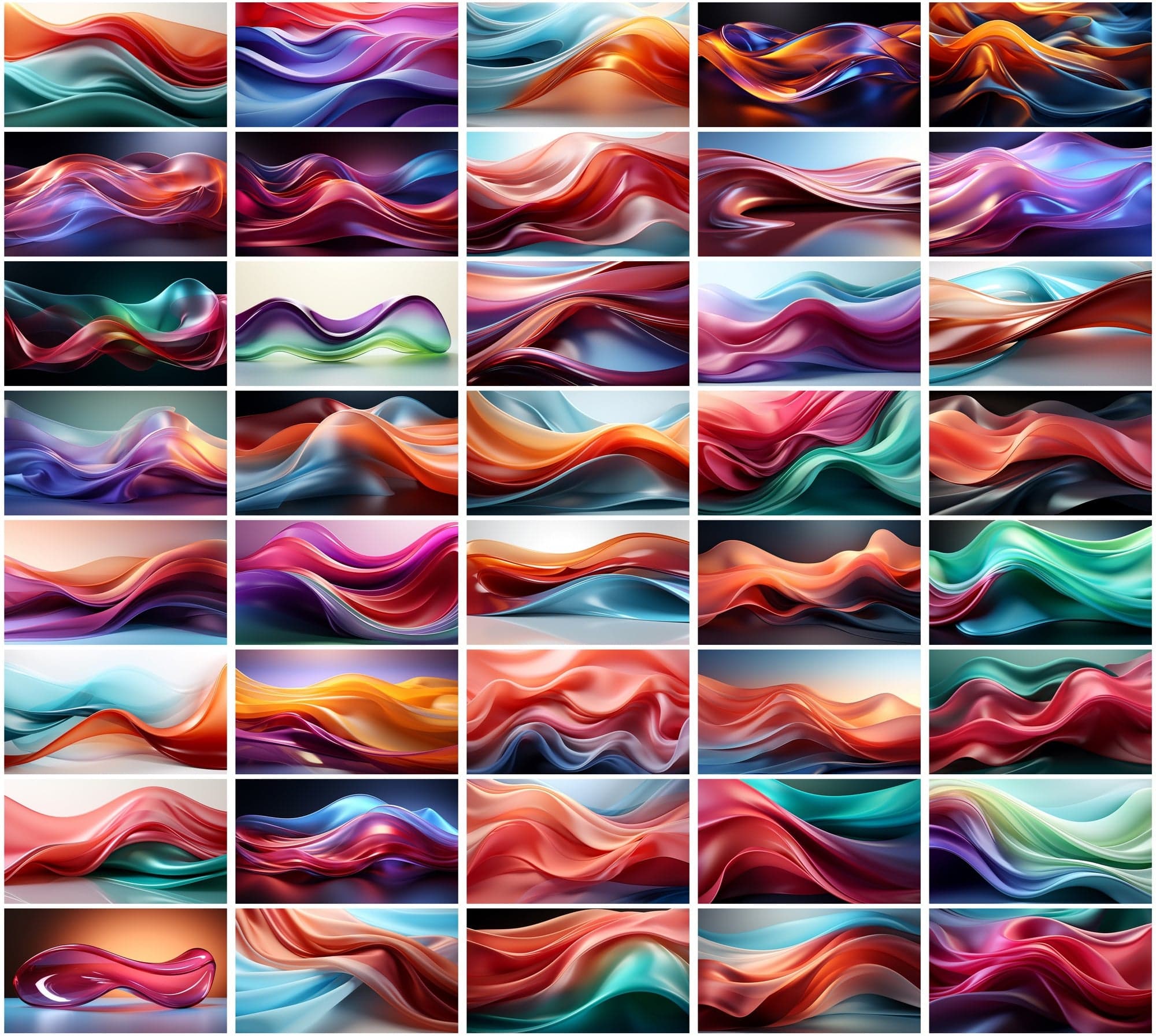 Colorful Wave Digital Backgrounds: Abstract & Whimsical Silk Cloths Designs Digital Download Sumobundle