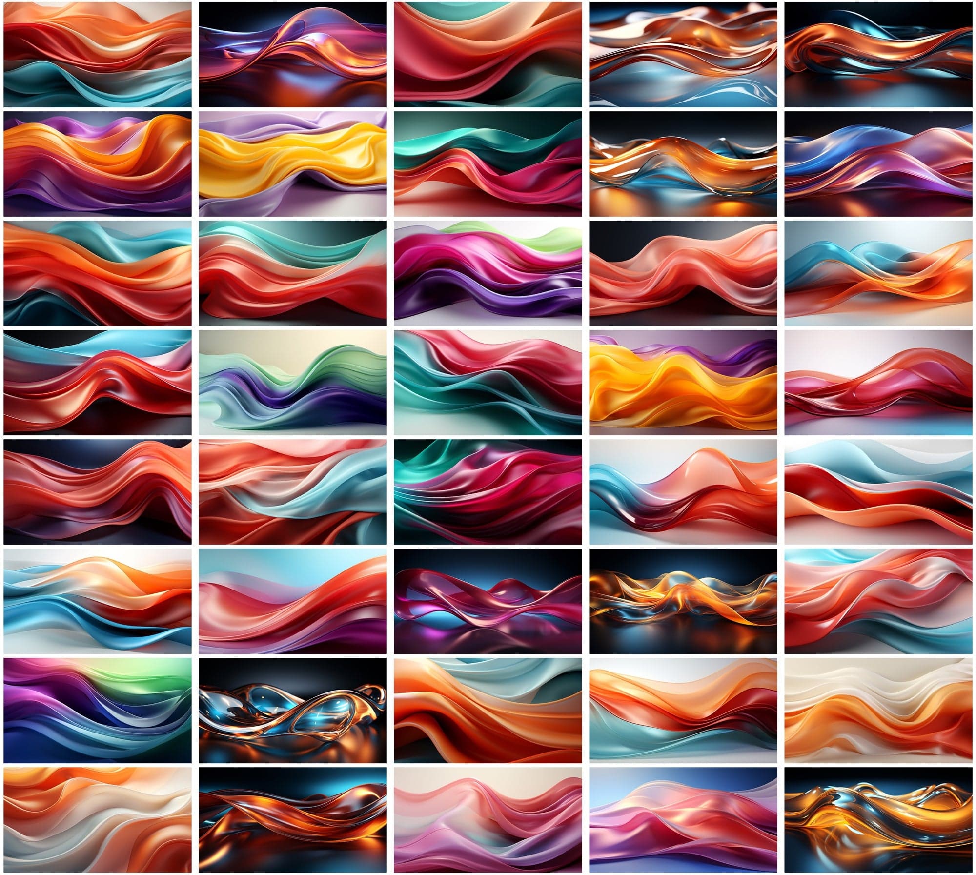 Colorful Wave Digital Backgrounds: Abstract & Whimsical Silk Cloths Designs Digital Download Sumobundle