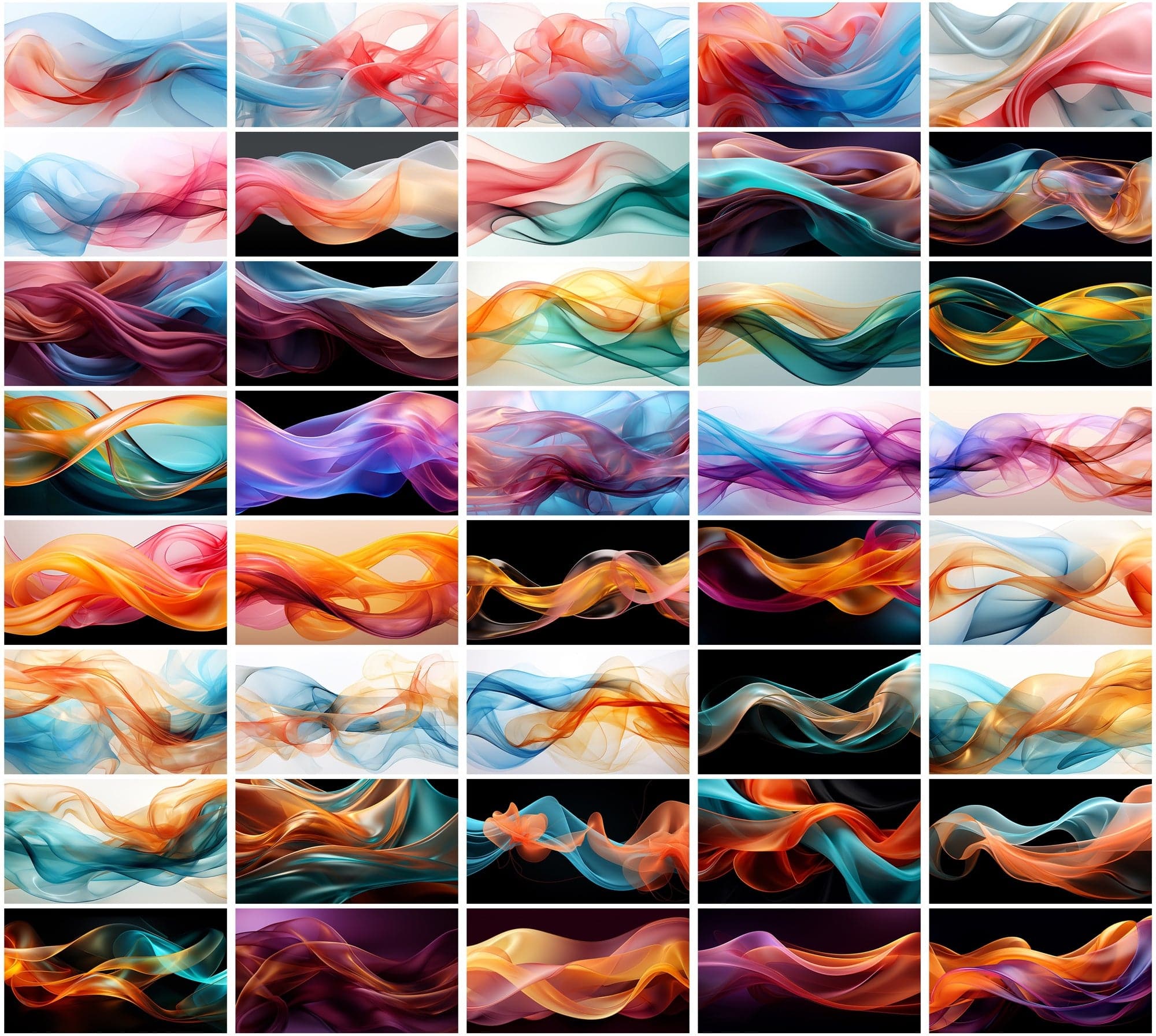 Colorful Wave Digital Backgrounds: Abstract & Whimsical Silk Cloths Designs Digital Download Sumobundle