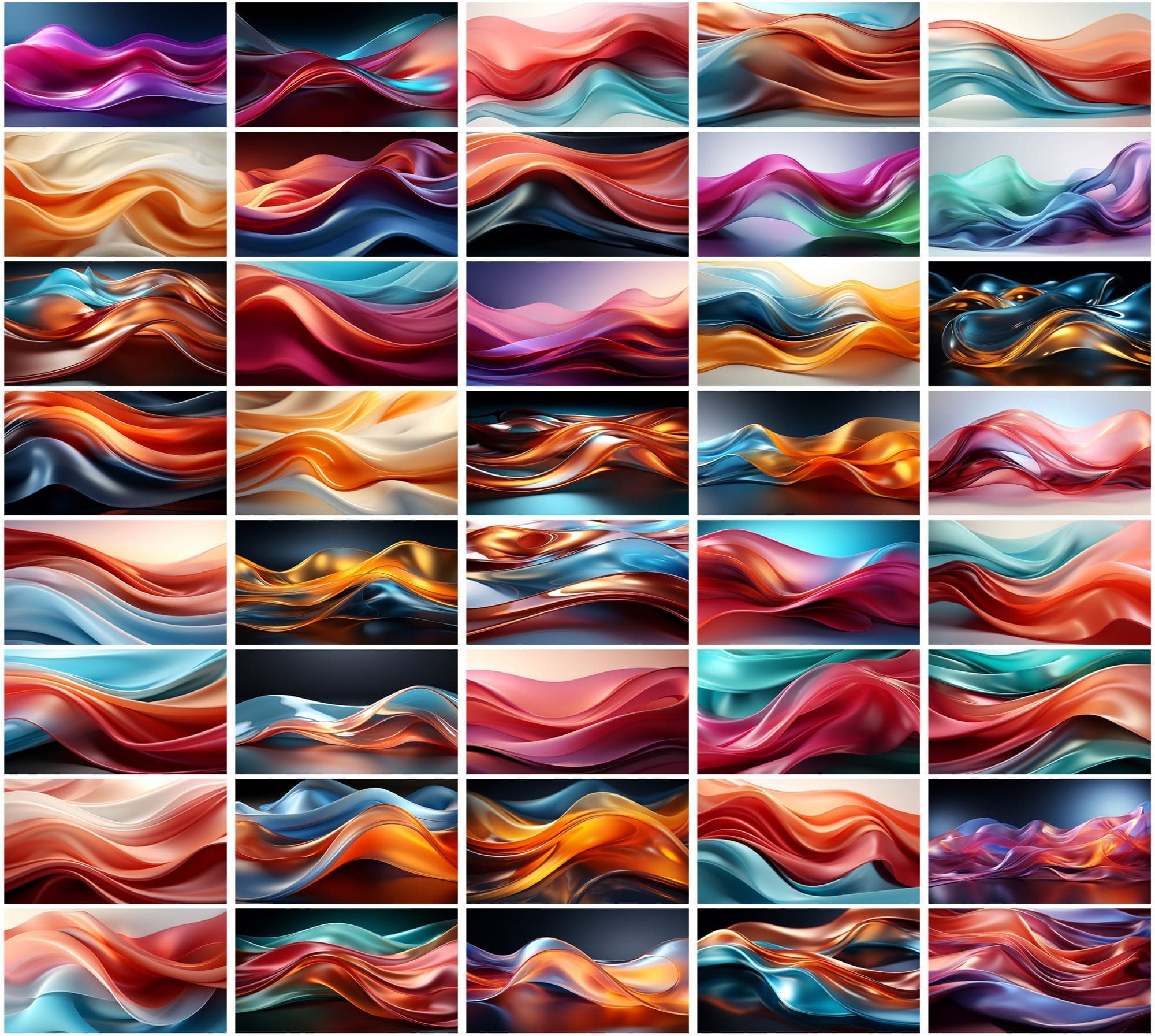 Colorful Wave Digital Backgrounds: Abstract & Whimsical Silk Cloths Designs Digital Download Sumobundle