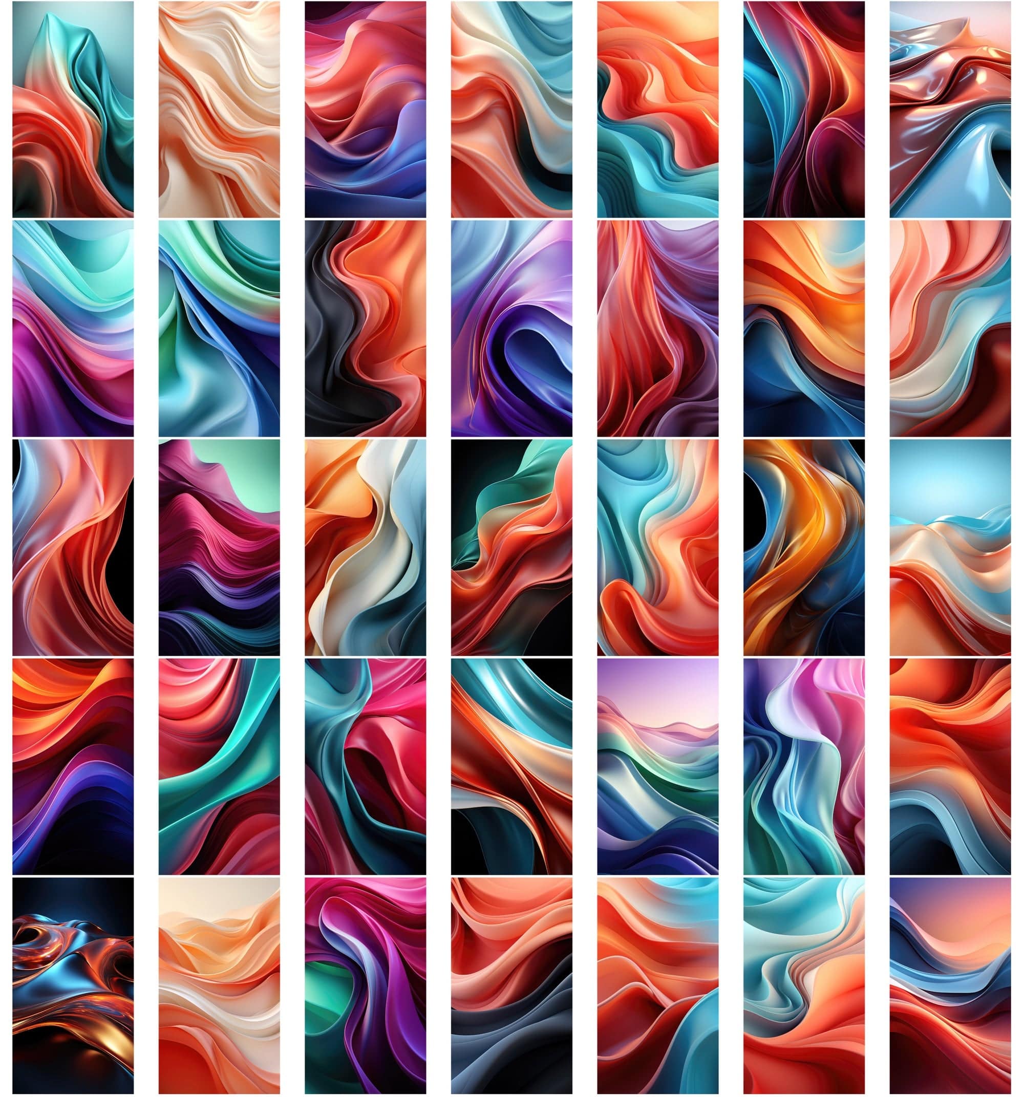 Colorful Wave Digital Backgrounds: Abstract & Whimsical Silk Cloths Designs Digital Download Sumobundle