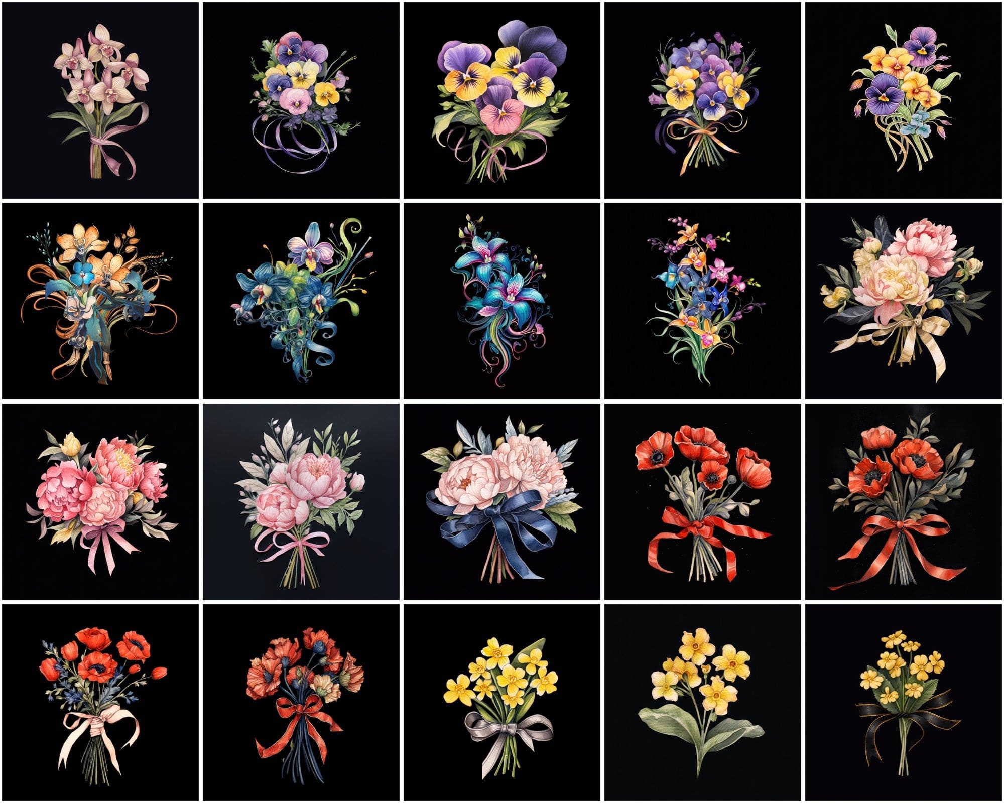 Craft your Masterpiece with our Tiny Flower Bouquet PNGs Digital Download Sumobundle