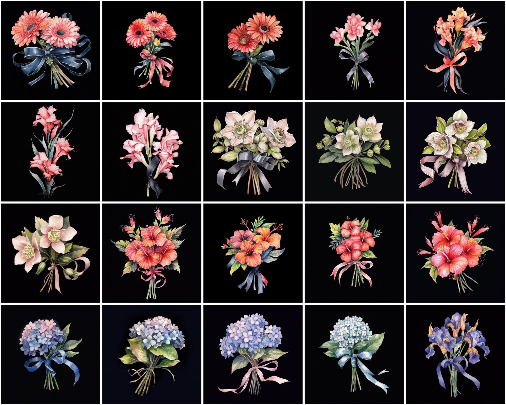 Craft your Masterpiece with our Tiny Flower Bouquet PNGs Digital Download Sumobundle