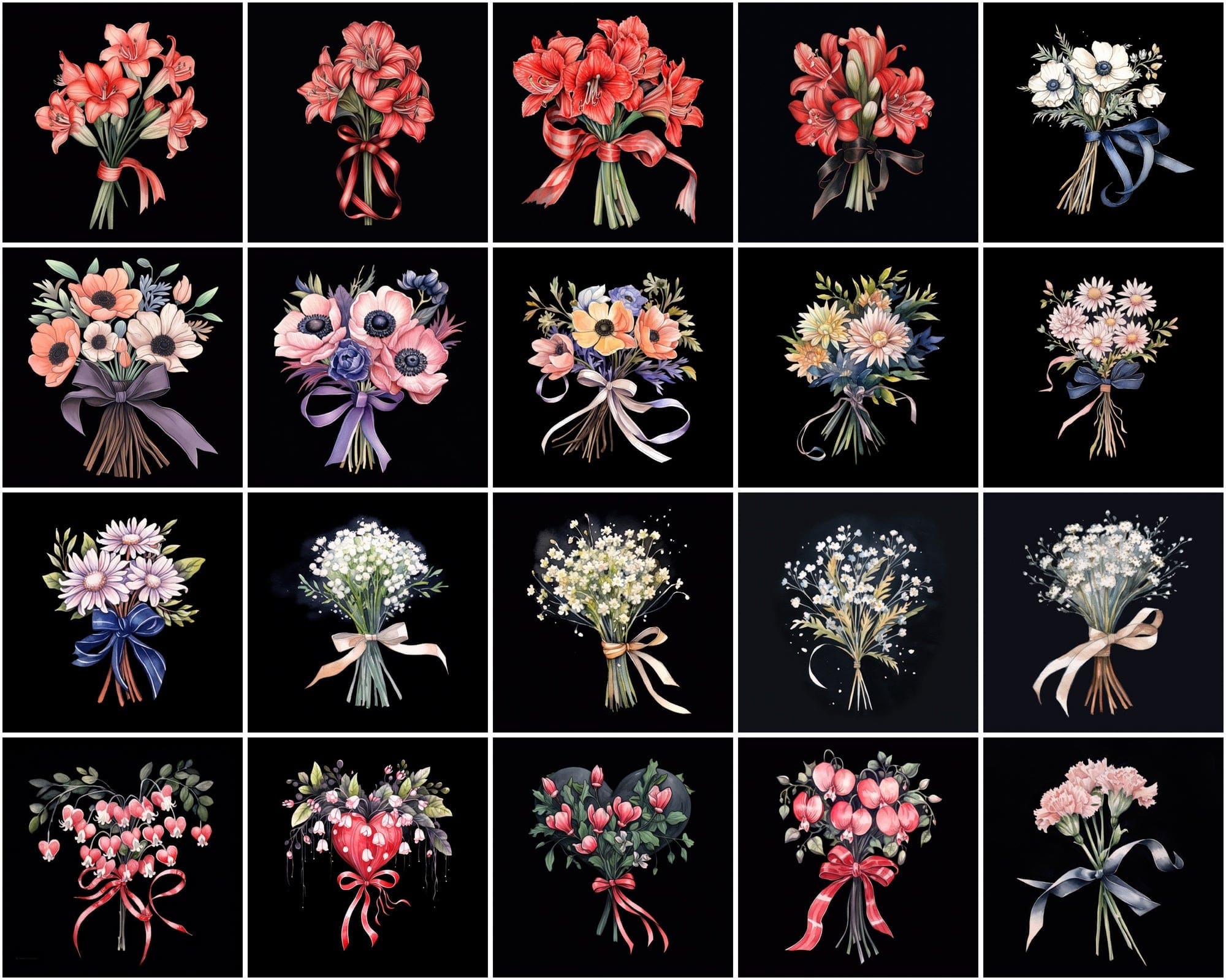 Craft your Masterpiece with our Tiny Flower Bouquet PNGs Digital Download Sumobundle