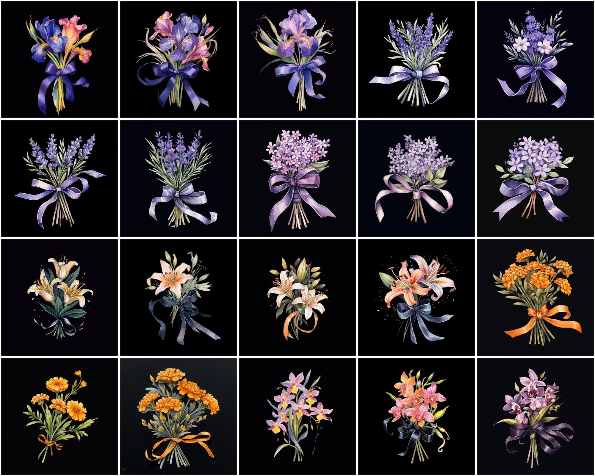 Craft your Masterpiece with our Tiny Flower Bouquet PNGs Digital Download Sumobundle