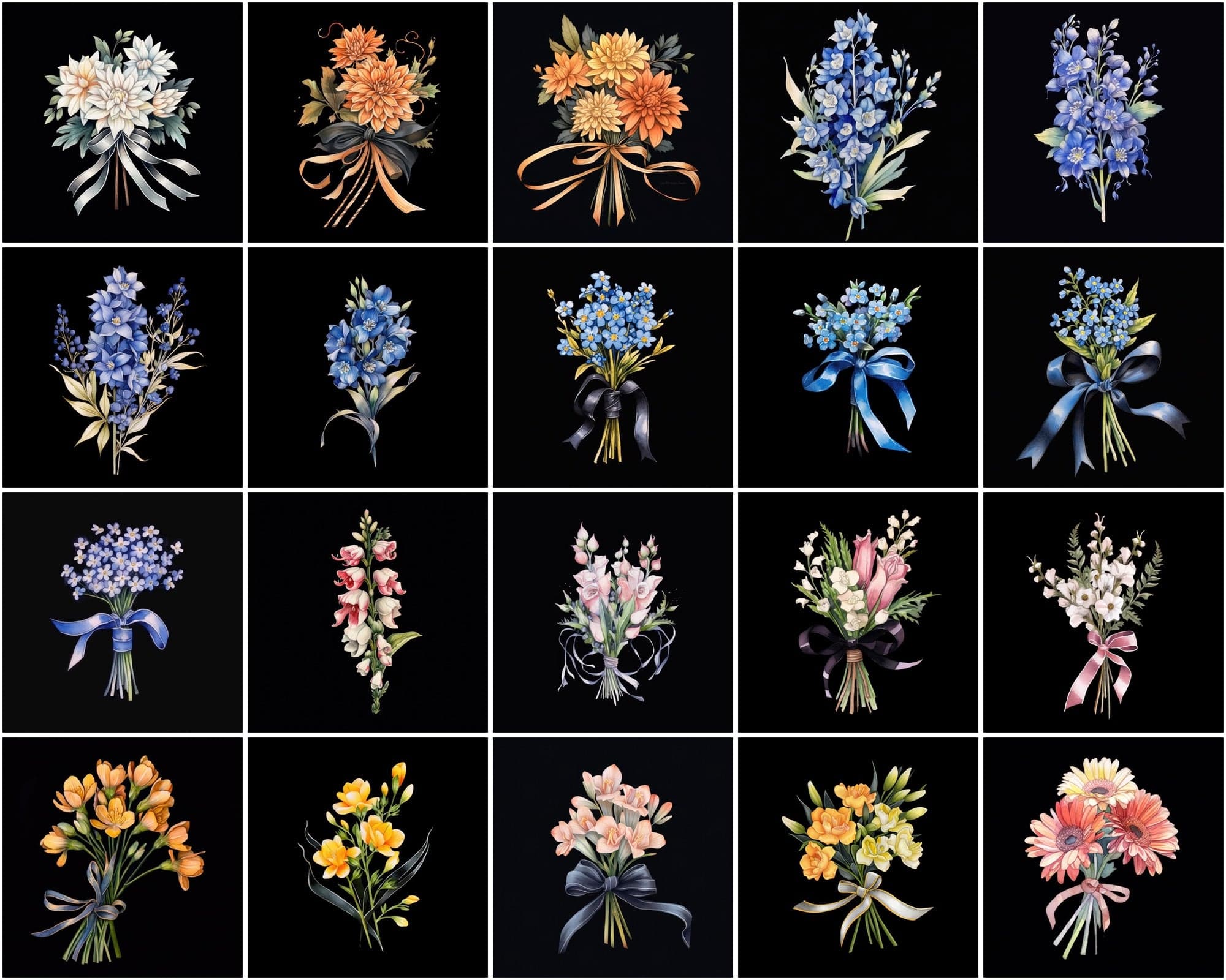 Craft your Masterpiece with our Tiny Flower Bouquet PNGs Digital Download Sumobundle