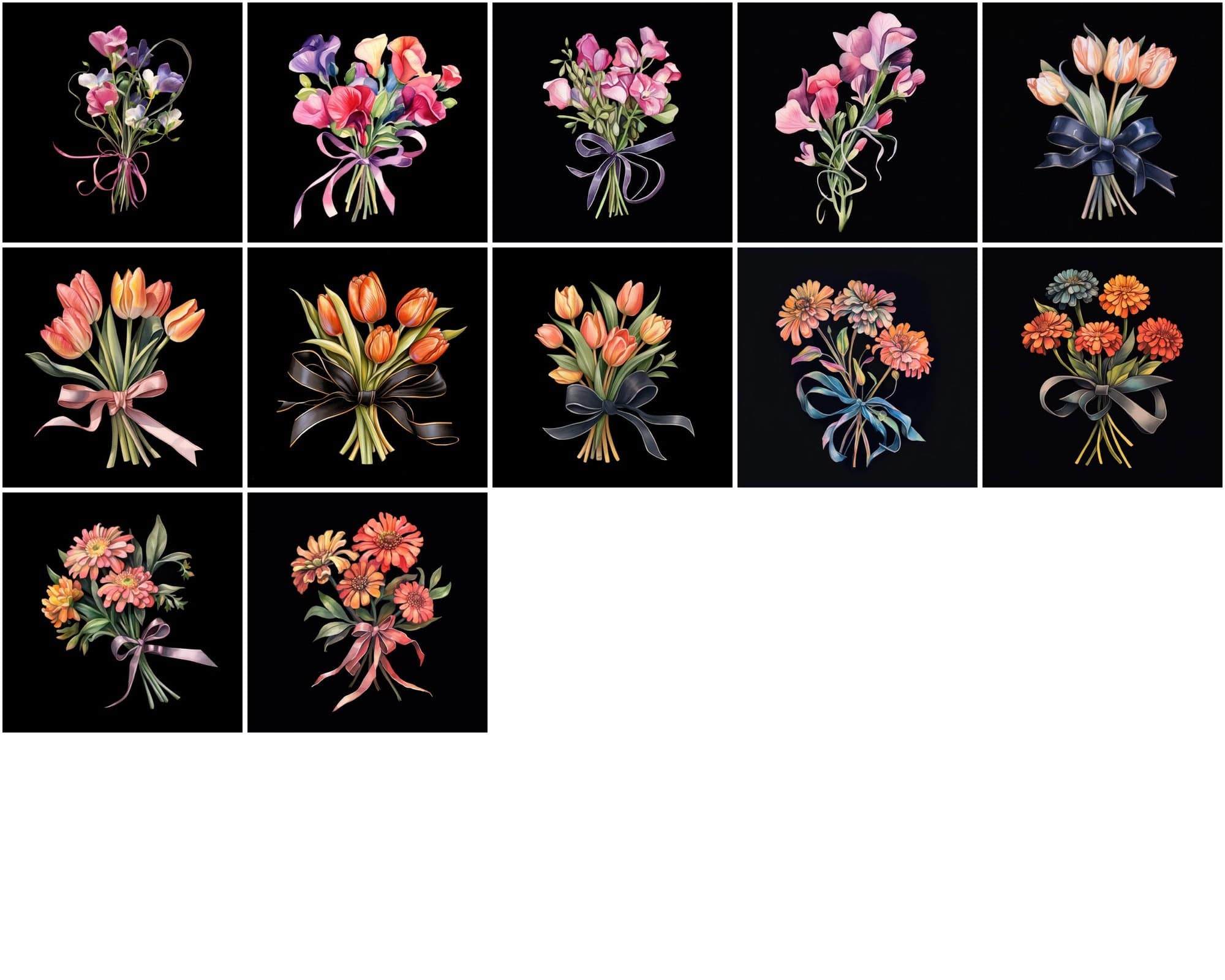 Craft your Masterpiece with our Tiny Flower Bouquet PNGs Digital Download Sumobundle