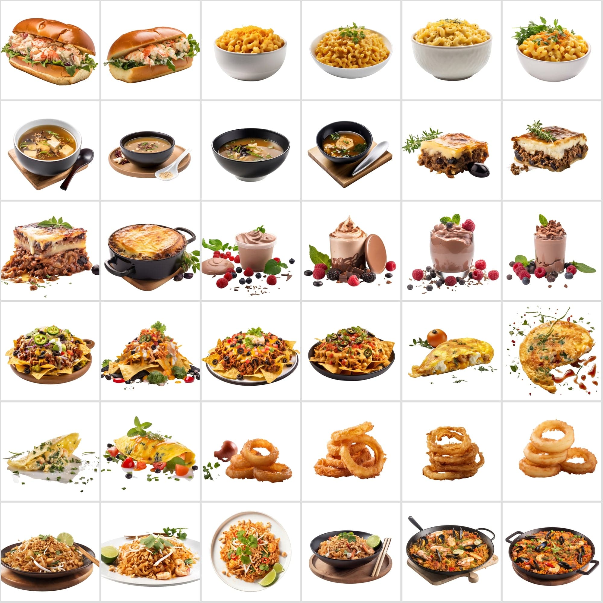 Delicious Food Bundle - 390 High-Quality Images for Food Lovers with Transparent Background Digital Download Sumobundle