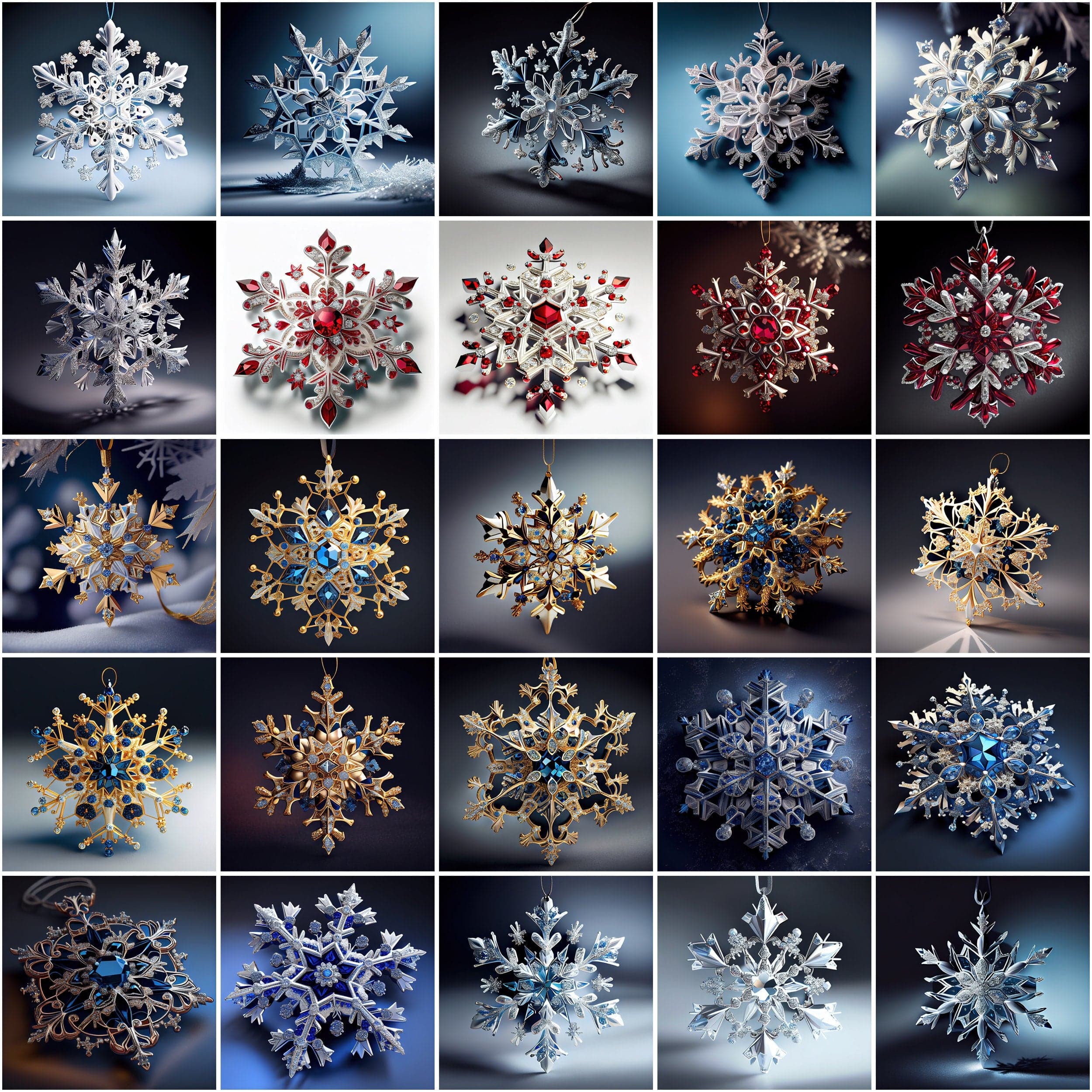 Download 170 Precious Snowflakes Clipart Images. Jewellery images with snowflakes, Commercial license Digital Download Sumobundle