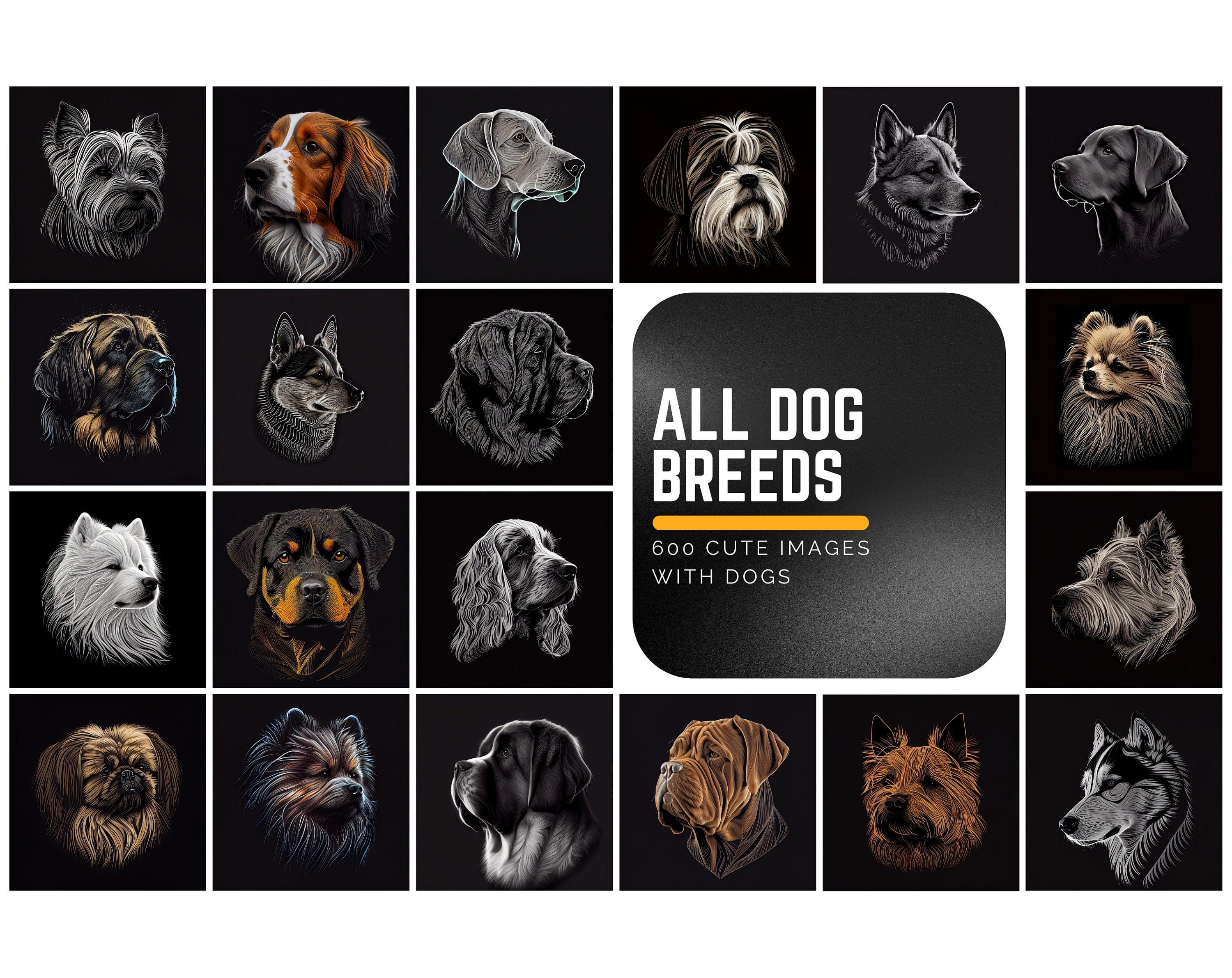 Download 600 Elegant Images with Dogs, Discover the World of Dogs with 600 Breeds Bundle - Perfect Gift for Dog Lovers, Breeders, and Owners Digital Download Sumobundle