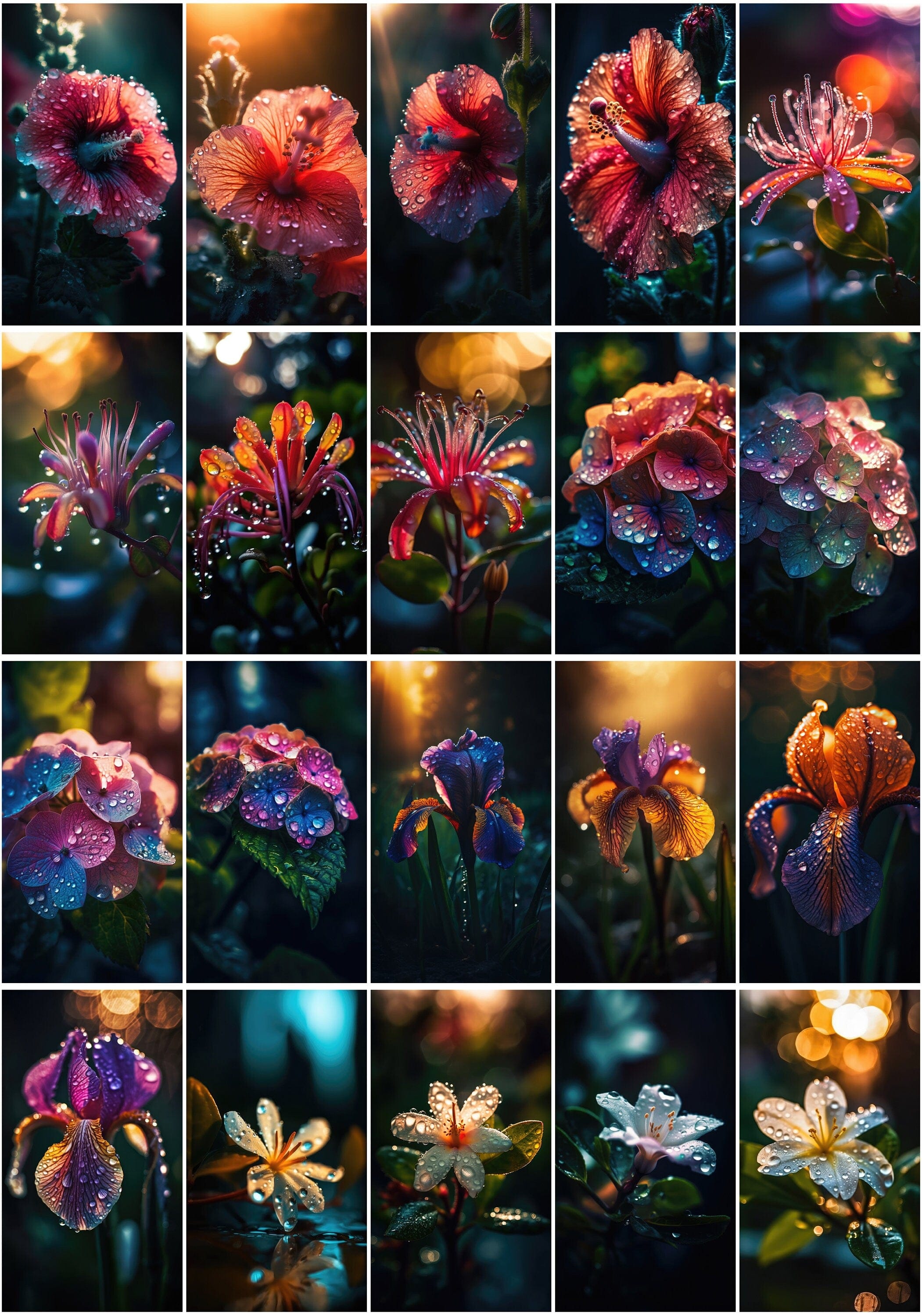 Enchanting Floral Waterdrop Images Bundle – 190 High-Quality Flower Photos with Delicate Waterdrop Digital Download Sumobundle