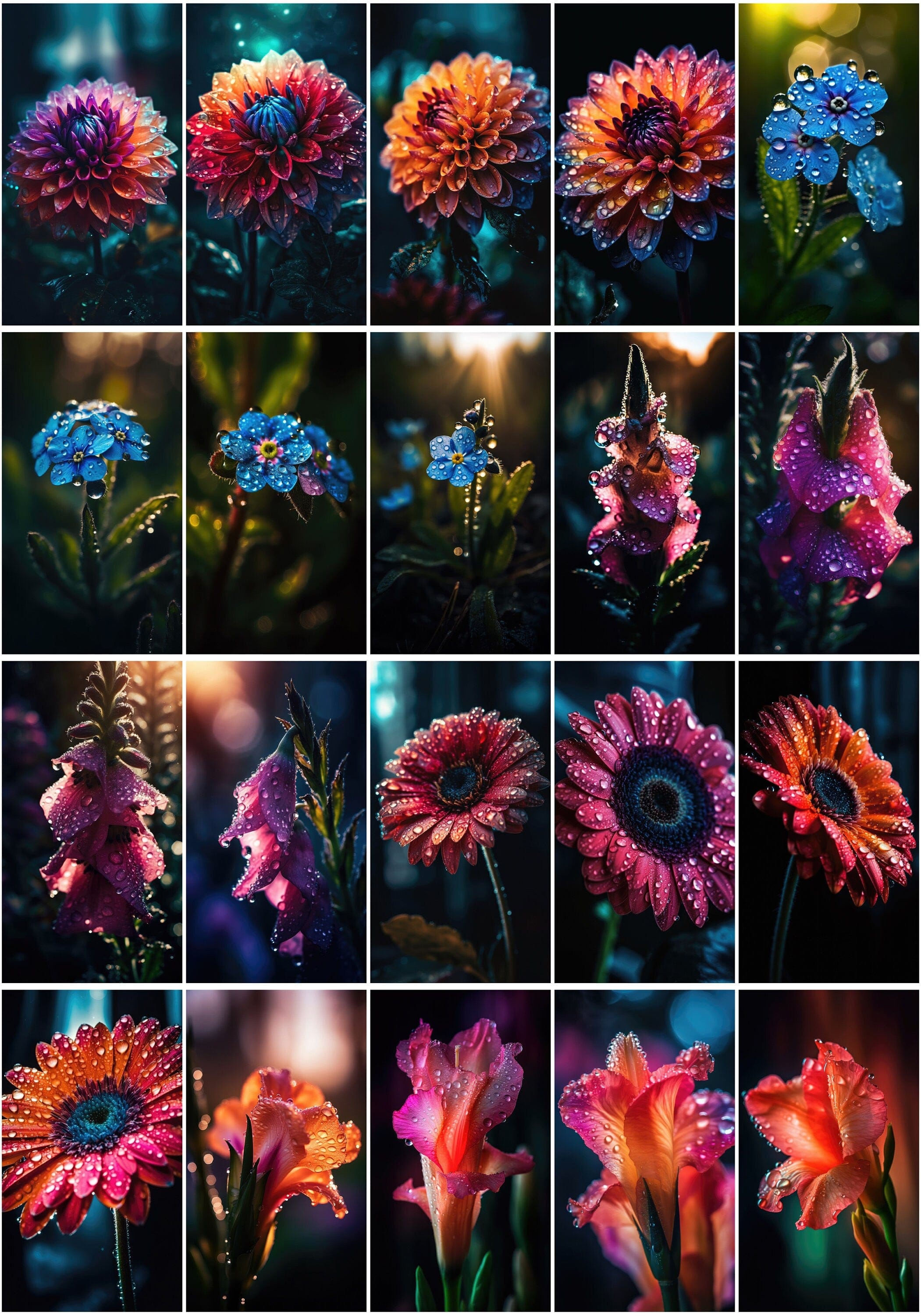 Enchanting Floral Waterdrop Images Bundle – 190 High-Quality Flower Photos with Delicate Waterdrop Digital Download Sumobundle