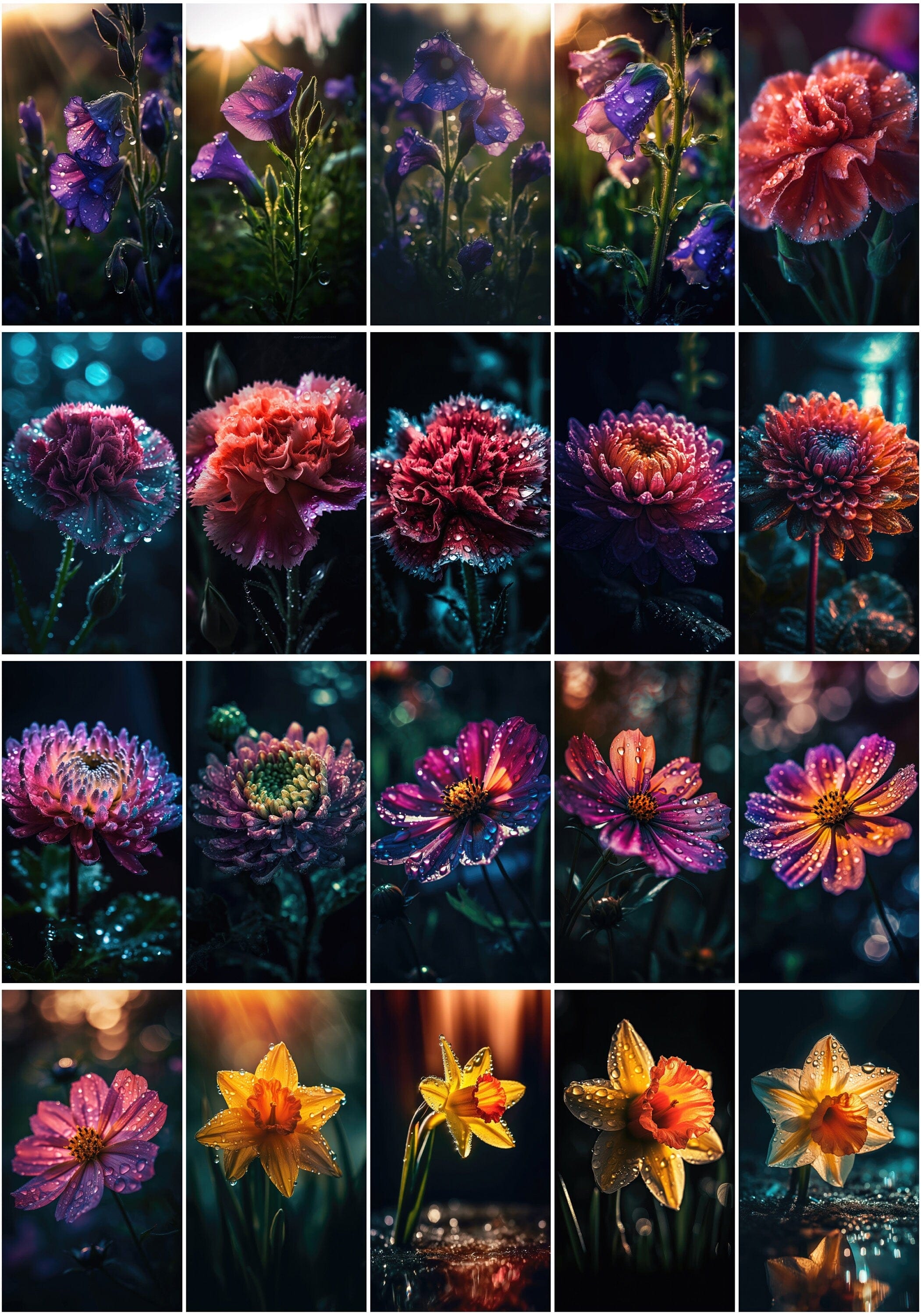 Enchanting Floral Waterdrop Images Bundle – 190 High-Quality Flower Photos with Delicate Waterdrop Digital Download Sumobundle