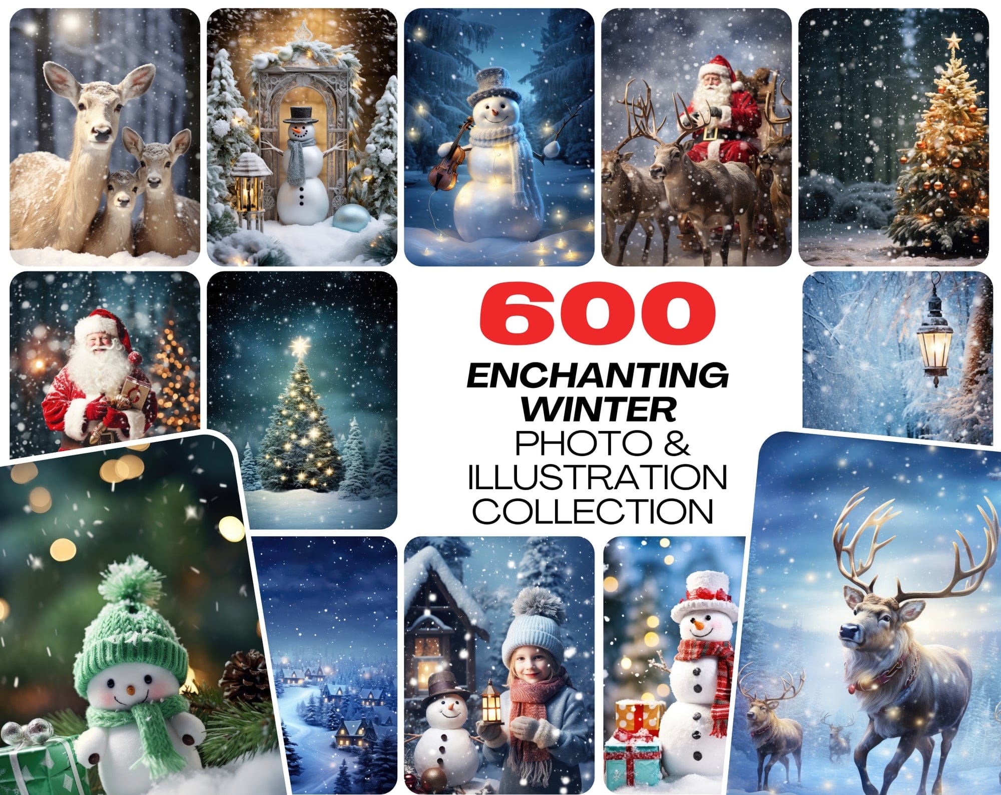 Enchanting Winter Photo & Illustration Collection - High-Resolution, Colorful, and Versatile Digital Download Sumobundle