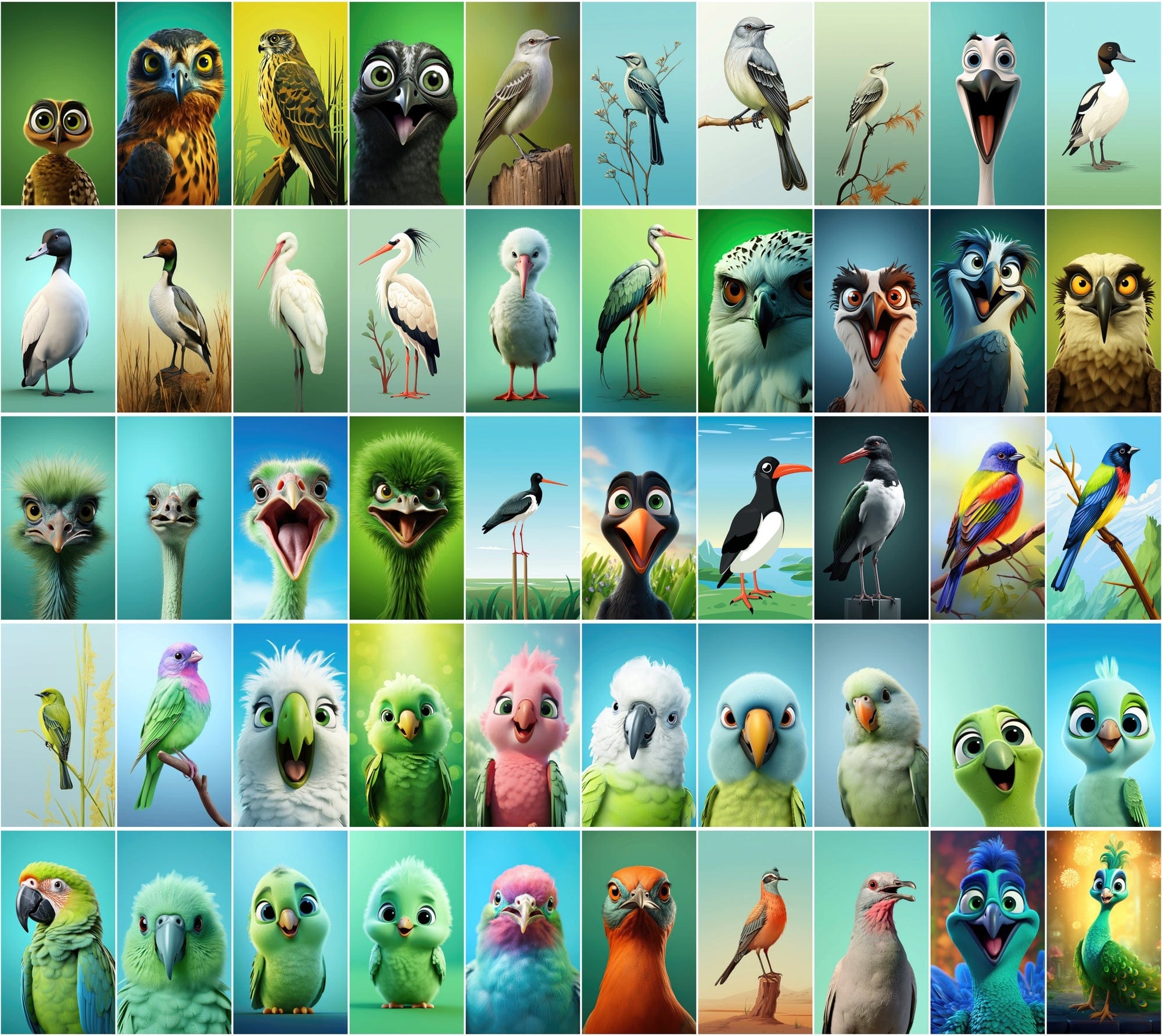 Exquisite Bird Image Collection - 600 JPEGs with Commercial License, Diverse Styles Digital Download Sumobundle