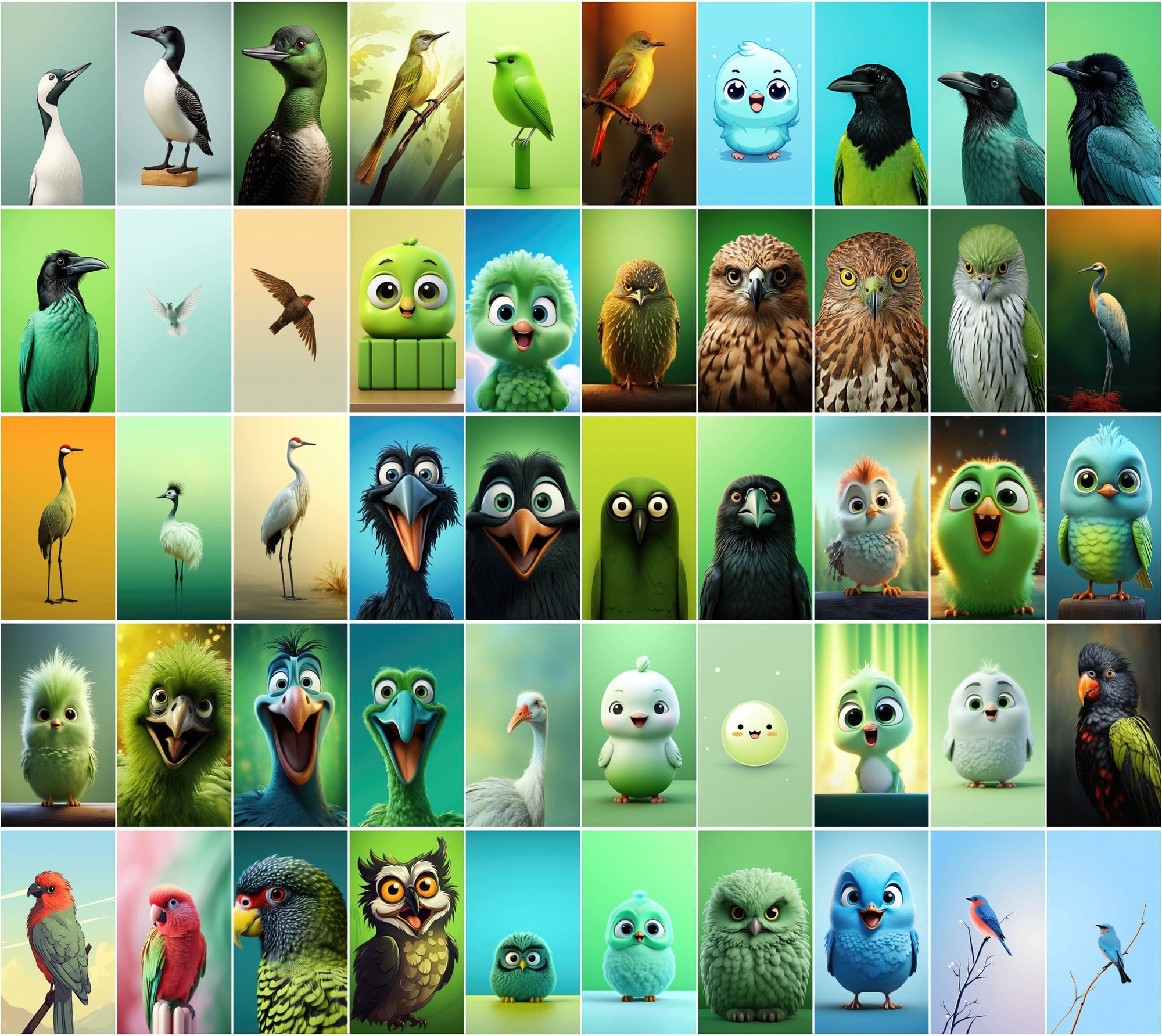 Exquisite Bird Image Collection - 600 JPEGs with Commercial License, Diverse Styles Digital Download Sumobundle