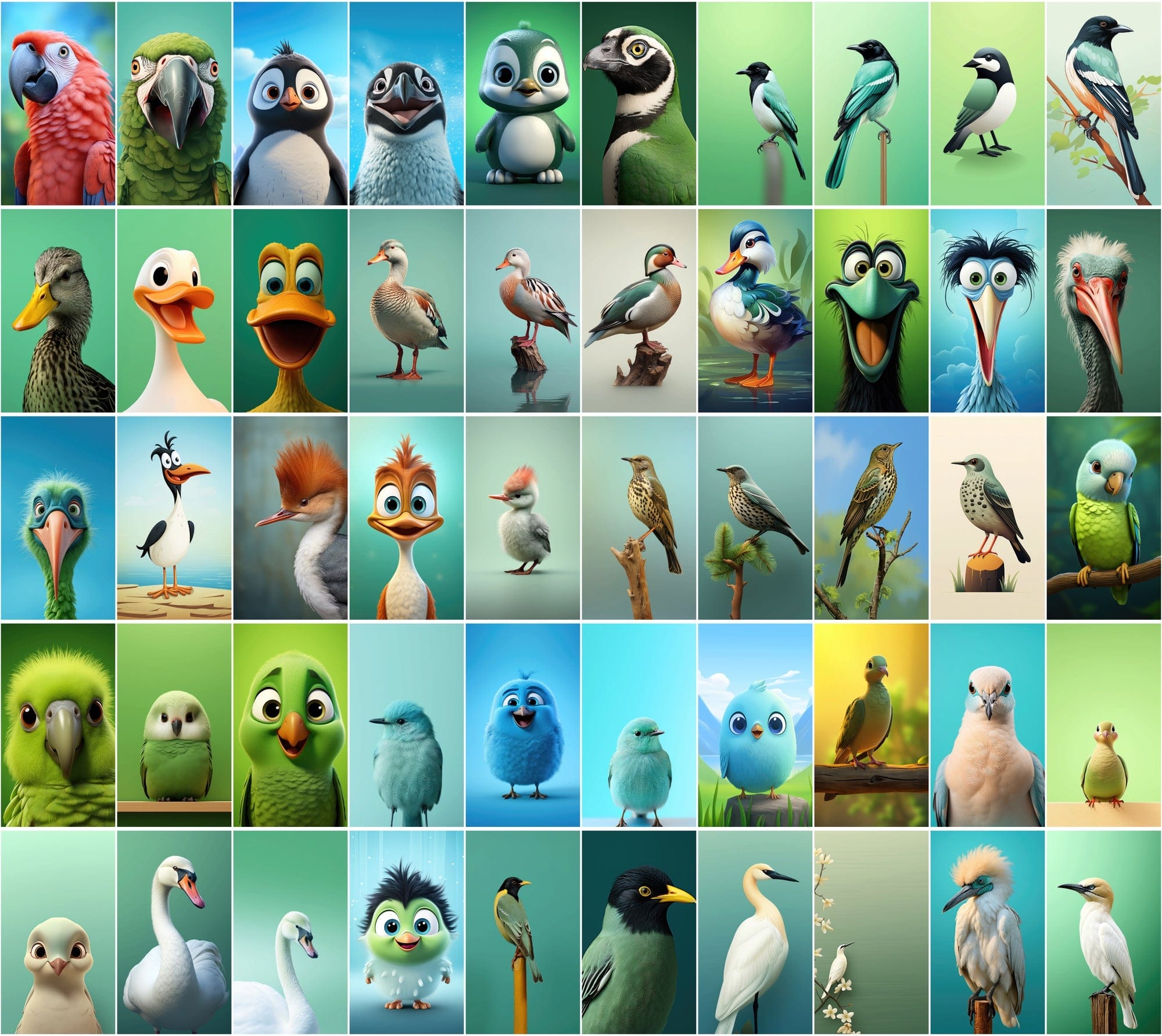 Exquisite Bird Image Collection - 600 JPEGs with Commercial License, Diverse Styles Digital Download Sumobundle