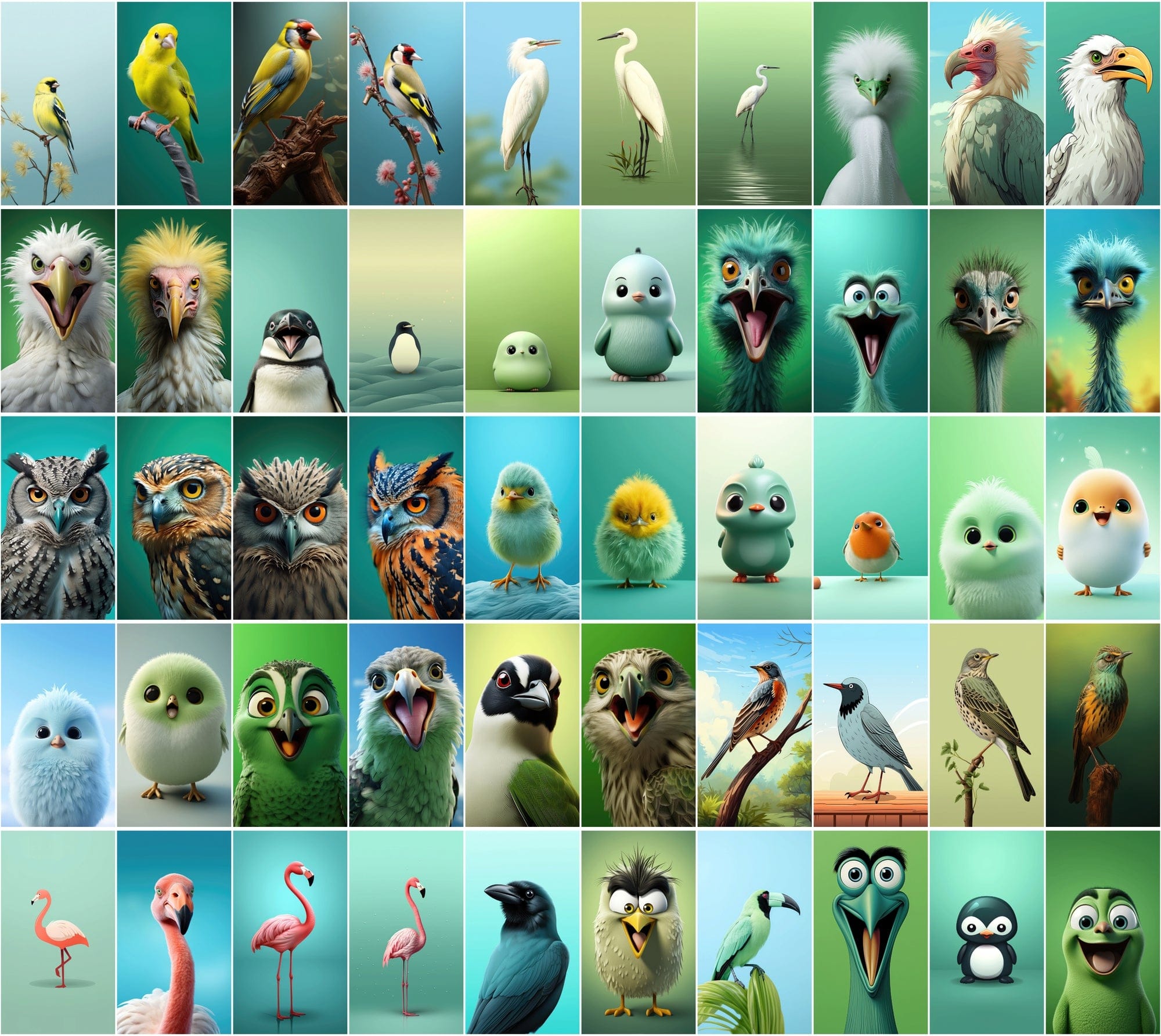 Exquisite Bird Image Collection - 600 JPEGs with Commercial License, Diverse Styles Digital Download Sumobundle