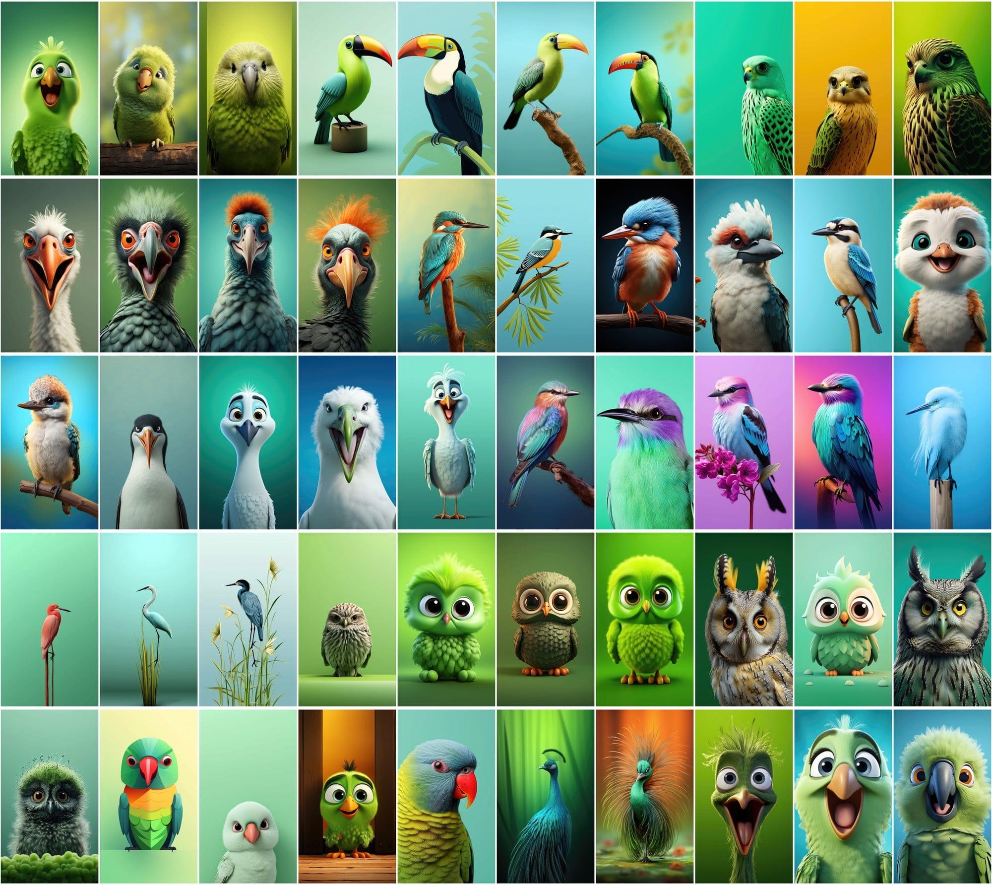 Exquisite Bird Image Collection - 600 JPEGs with Commercial License, Diverse Styles Digital Download Sumobundle