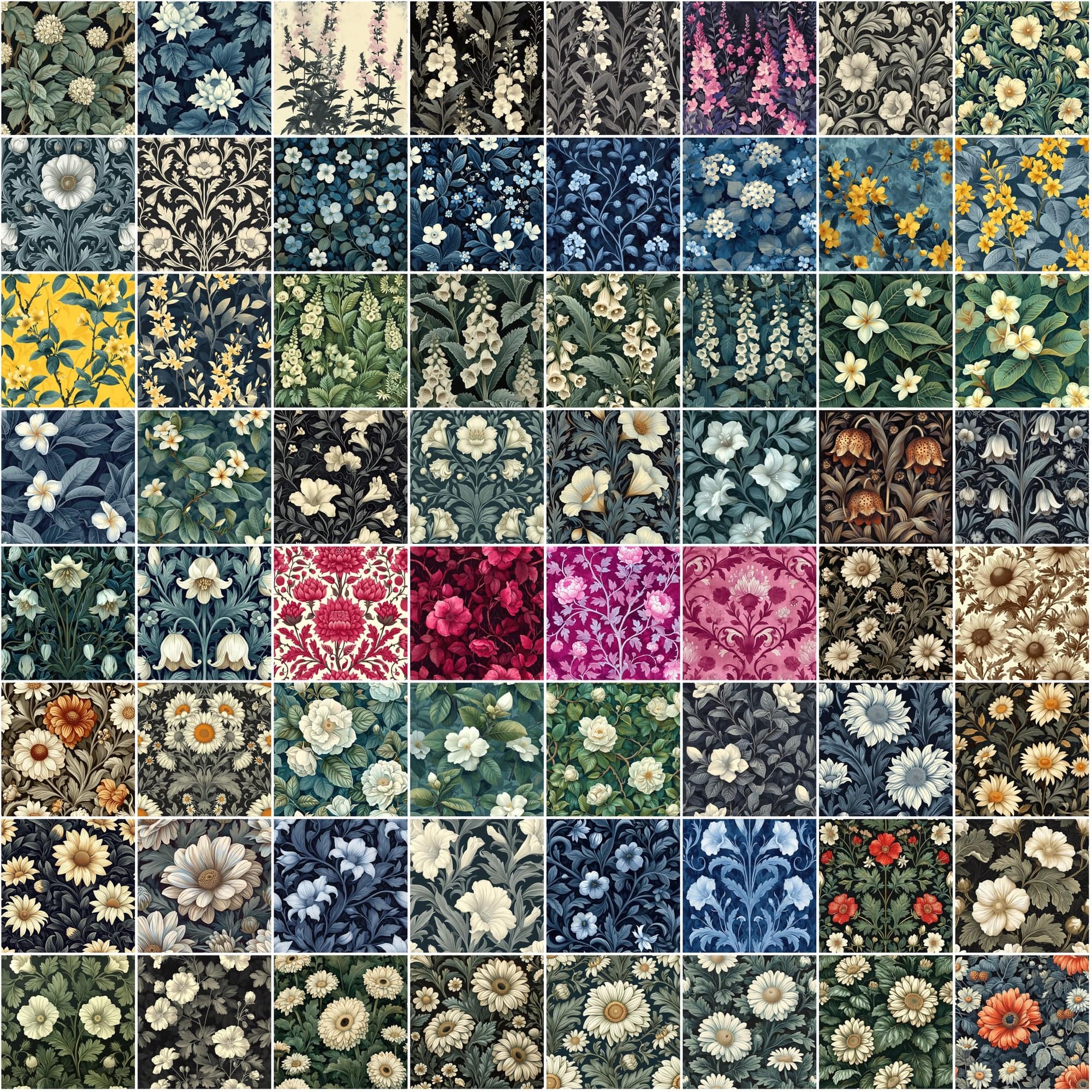 Floral Extravaganza: 1110 Seamless Patterns for Creative Design - High Resolution & Commercial Use Digital Download Sumobundle