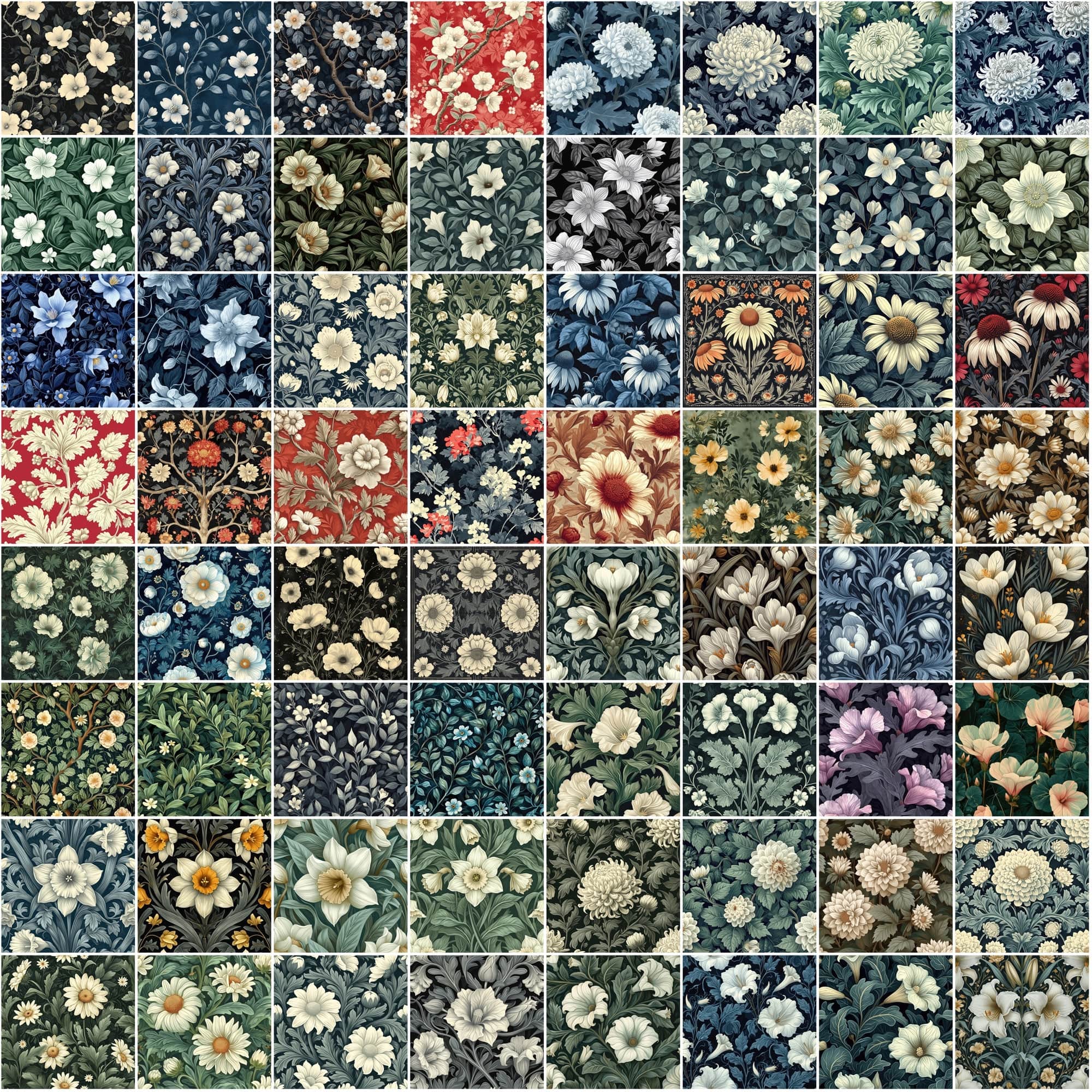 Floral Extravaganza: 1110 Seamless Patterns for Creative Design - High Resolution & Commercial Use Digital Download Sumobundle
