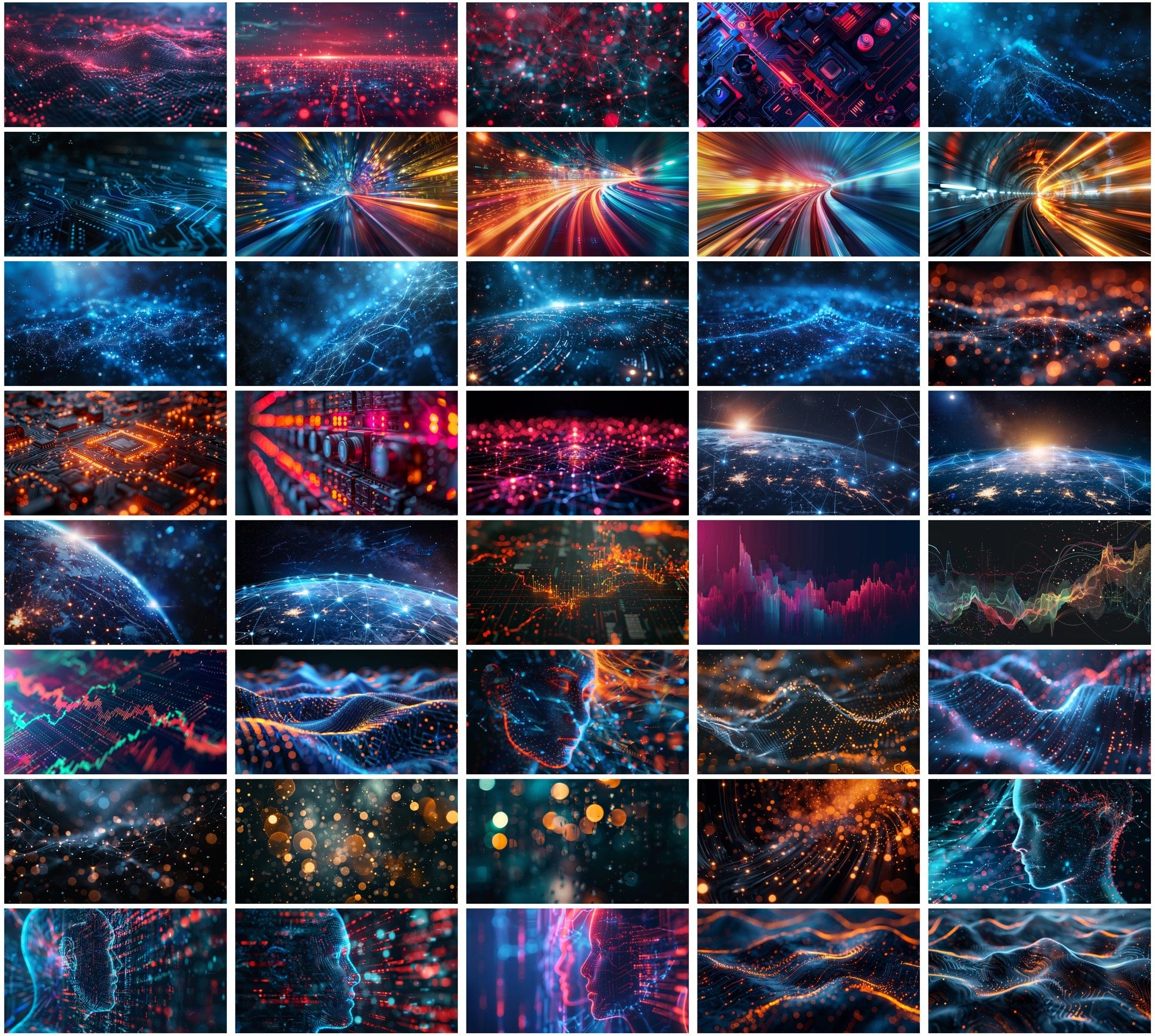 Futuristic Digital Art Collection - 500 Tech Related Images Digital Download Sumobundle