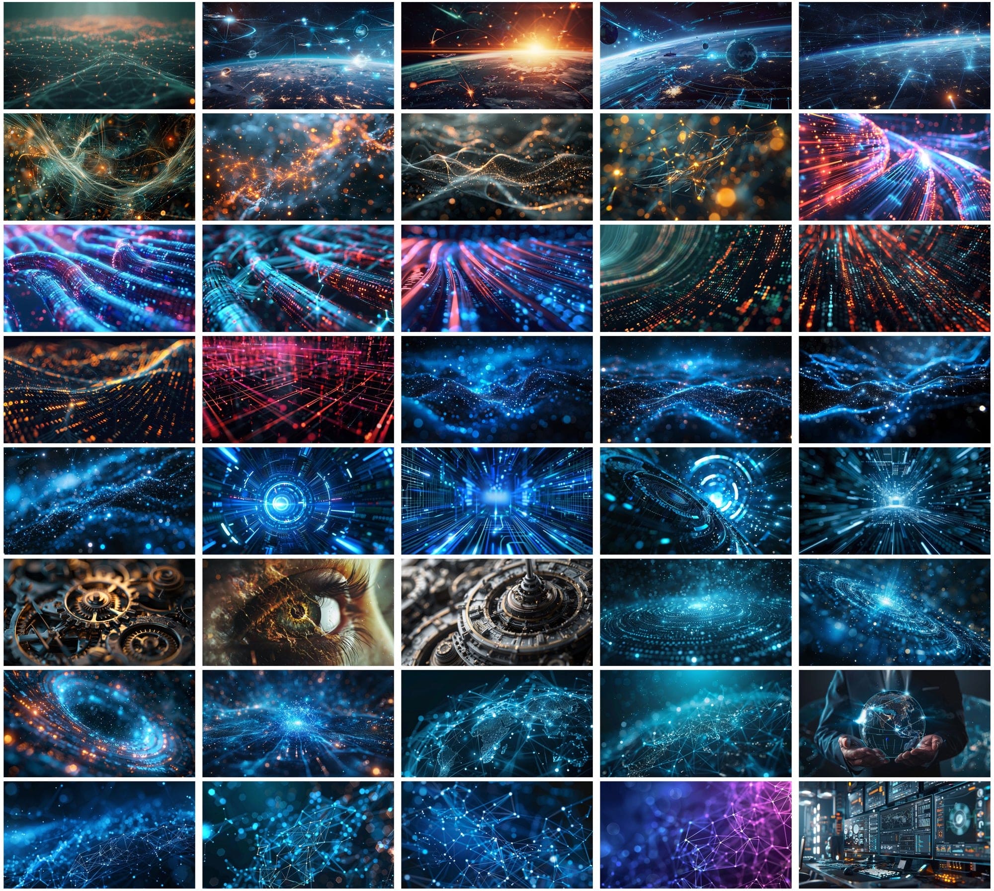 Futuristic Digital Art Collection - 500 Tech Related Images Digital Download Sumobundle