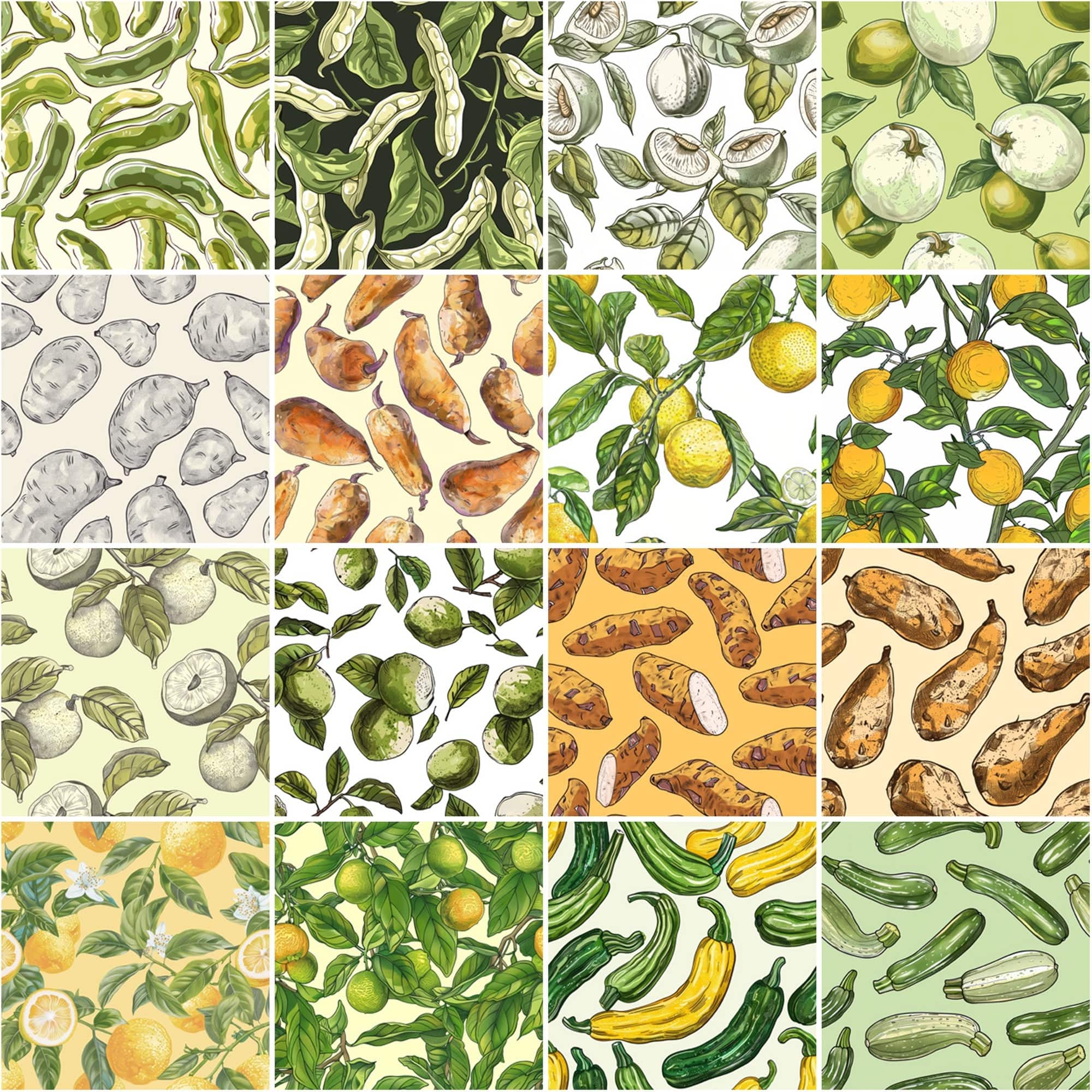 Garden Fresh Seamless Patterns: 780 Infinite Backgrounds Digital Download Sumobundle
