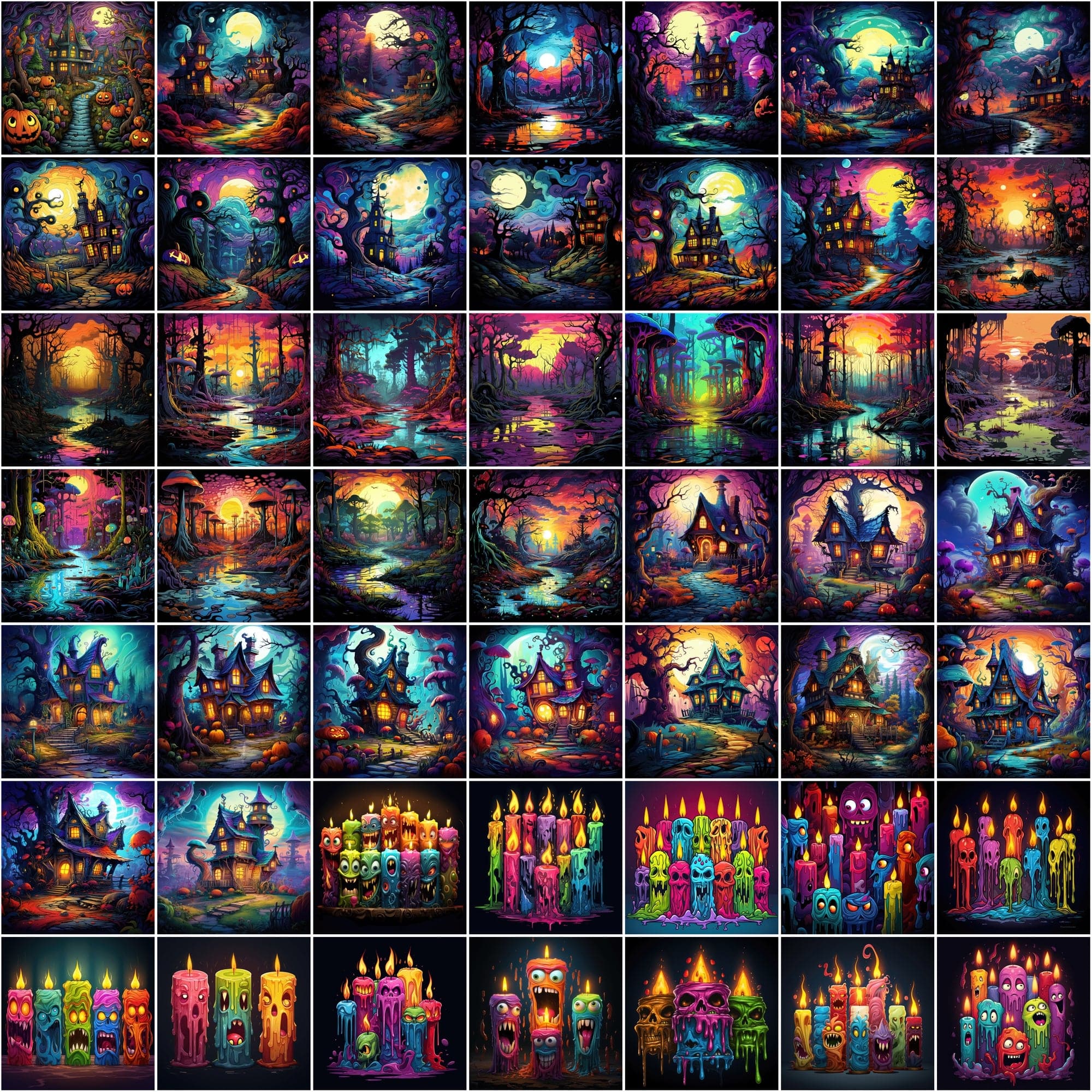 Halloween & Horror PNG Illustrations Pack - 780 High-Quality Colorful Images, Commercial License Included Digital Download Sumobundle