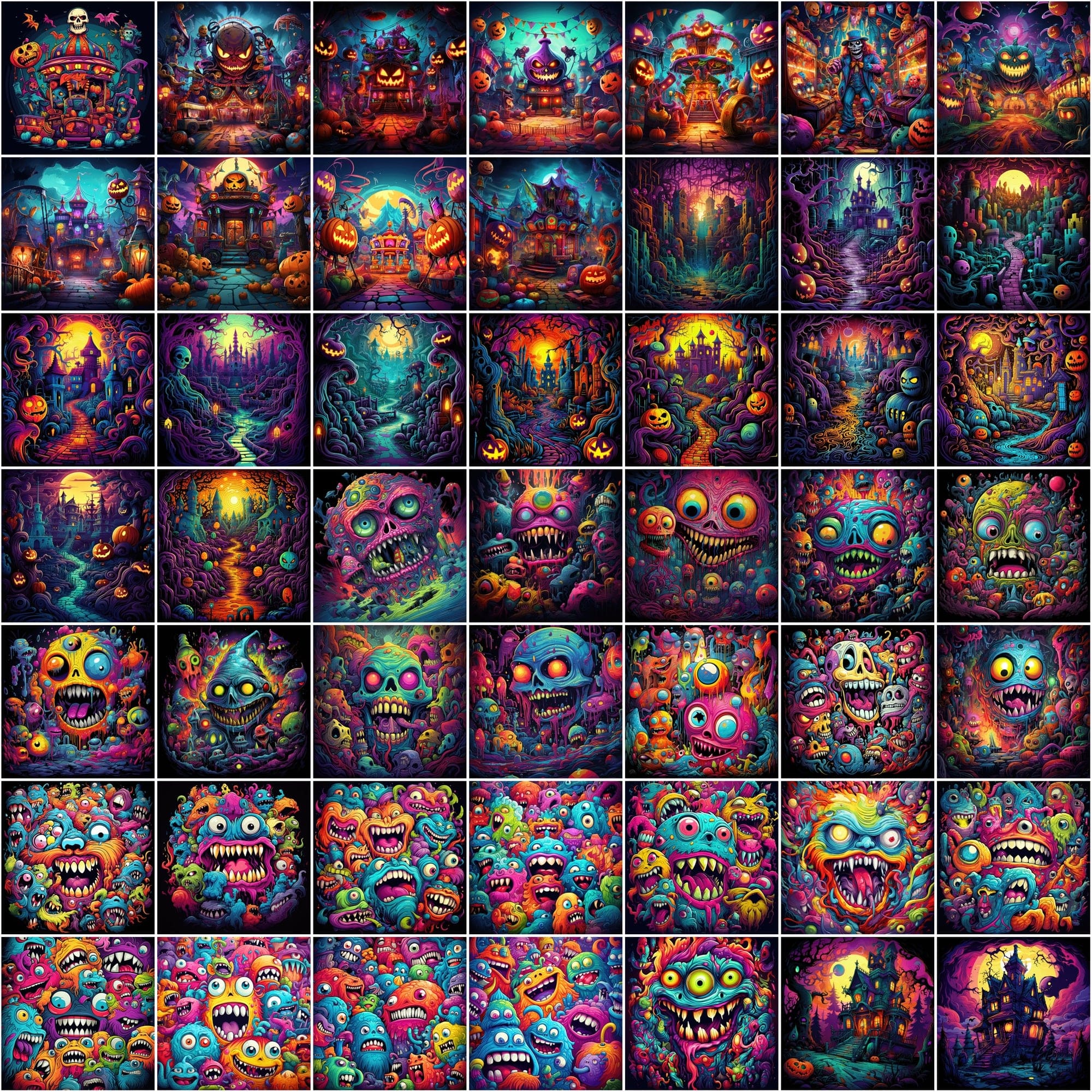 Halloween & Horror PNG Illustrations Pack - 780 High-Quality Colorful Images, Commercial License Included Digital Download Sumobundle