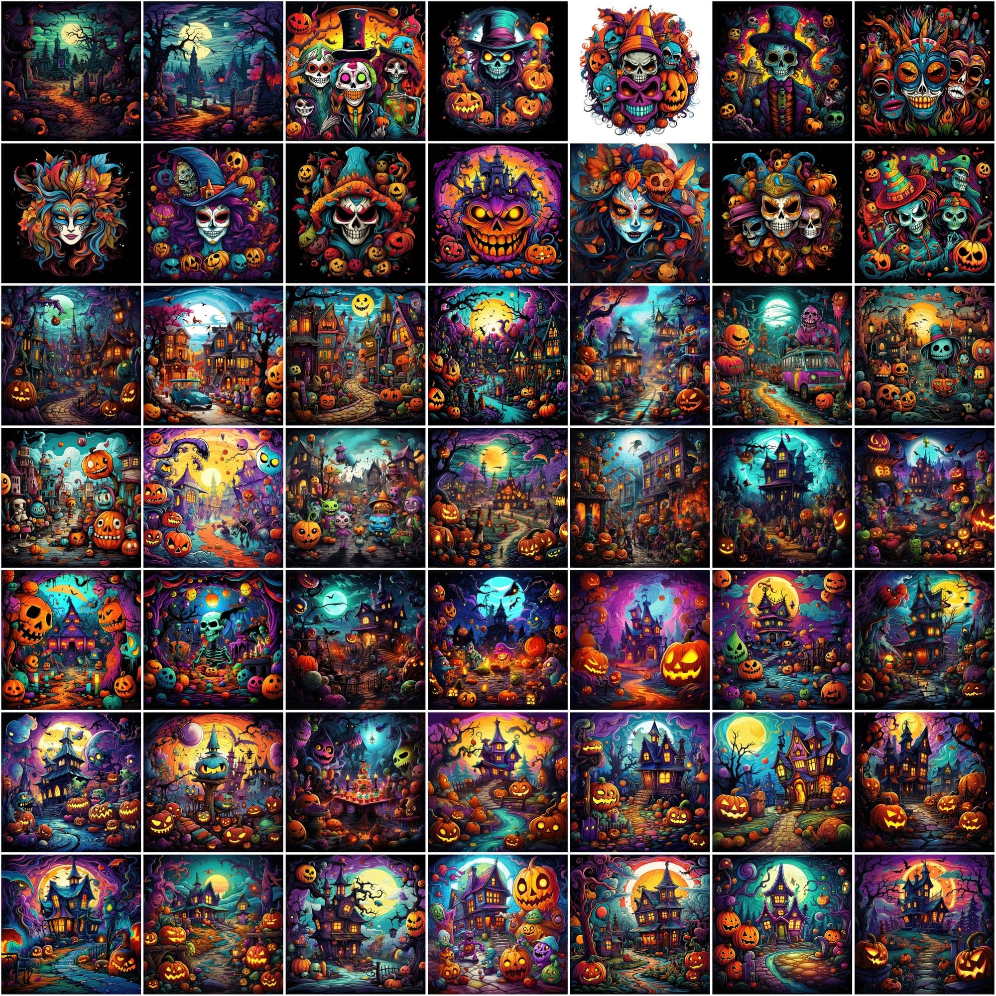 Halloween & Horror PNG Illustrations Pack - 780 High-Quality Colorful Images, Commercial License Included Digital Download Sumobundle
