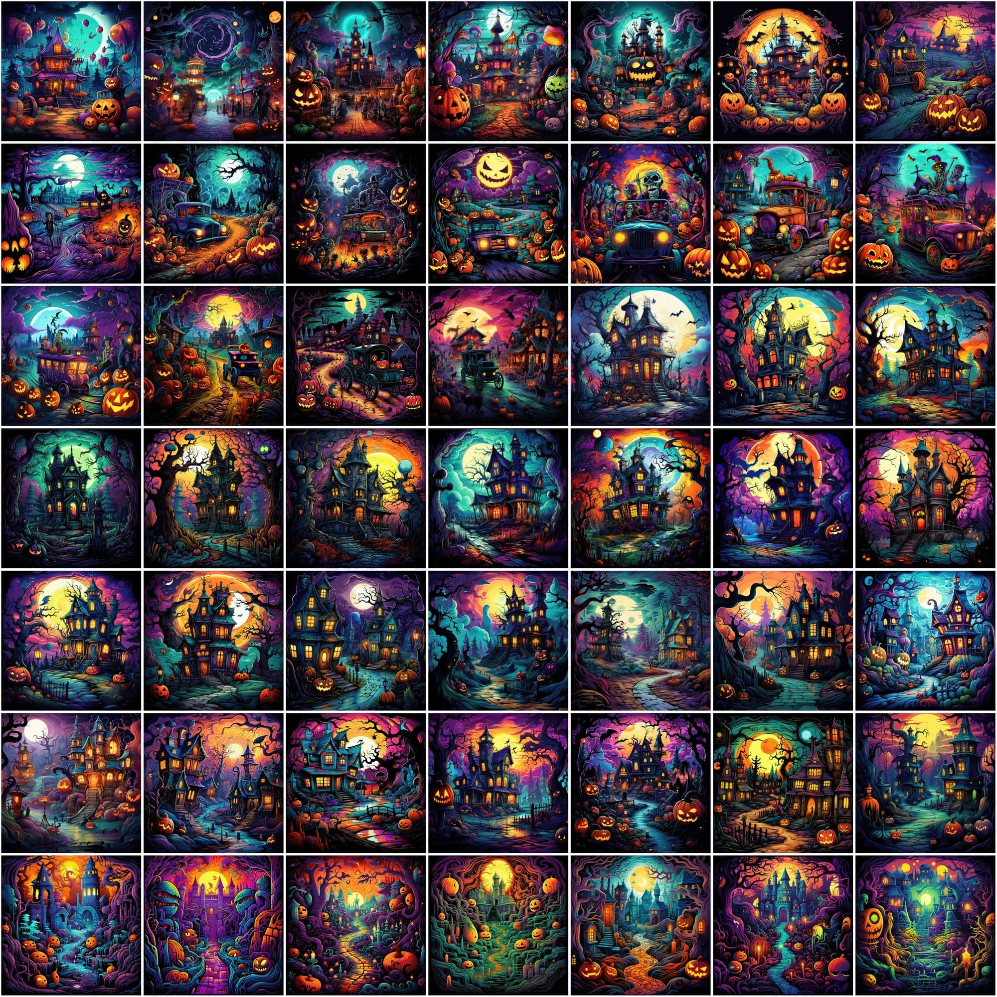 Halloween & Horror PNG Illustrations Pack - 780 High-Quality Colorful Images, Commercial License Included Digital Download Sumobundle