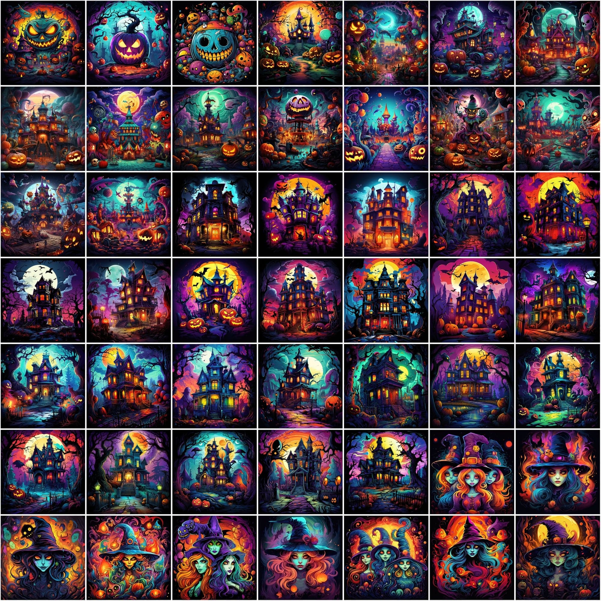 Halloween & Horror PNG Illustrations Pack - 780 High-Quality Colorful Images, Commercial License Included Digital Download Sumobundle