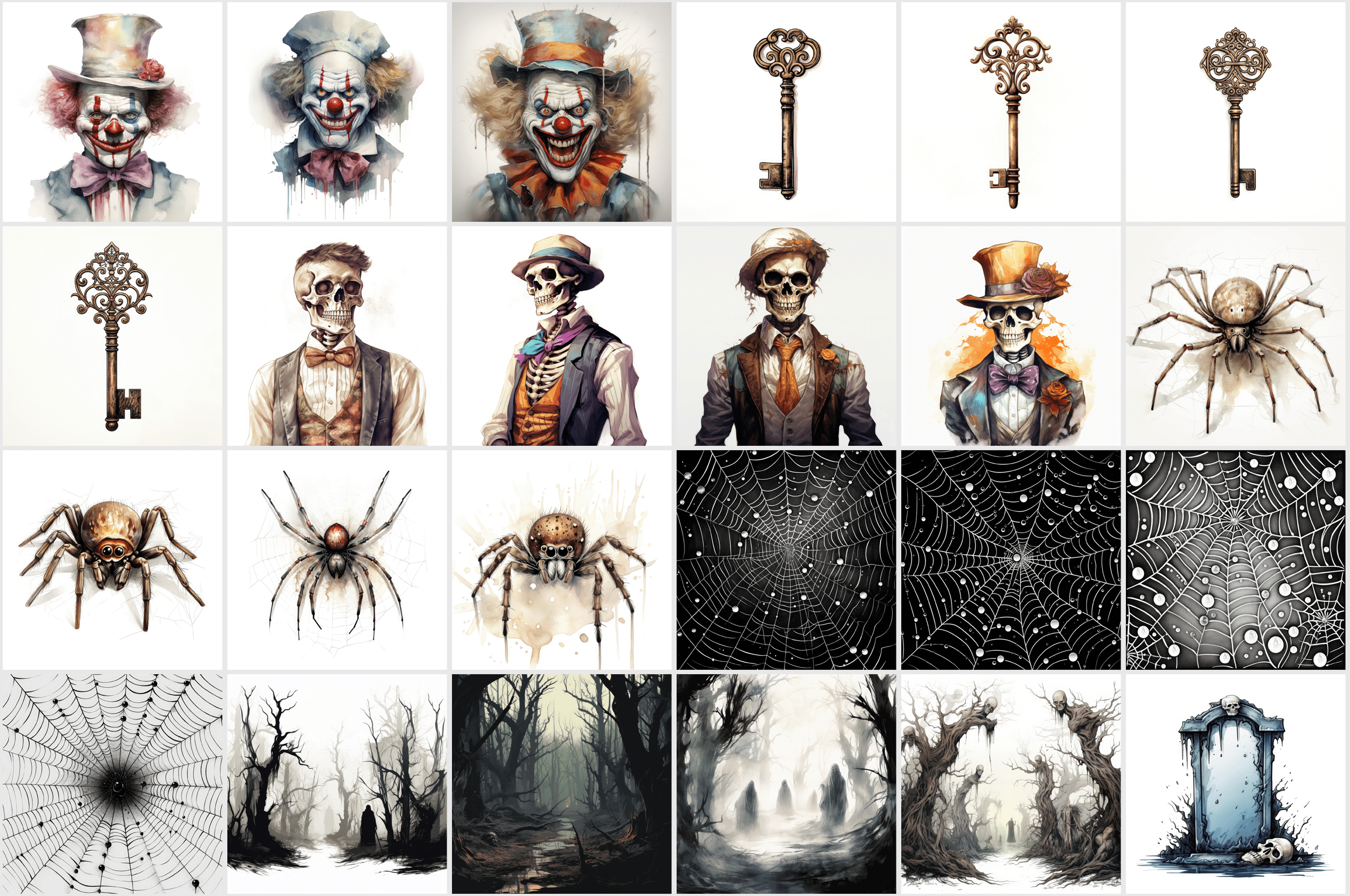 Halloween PNG Illustrations - Ghosts, Witches, Black Cats & More! High-Resolution Digital Images for Commercial Use Digital Download Sumobundle