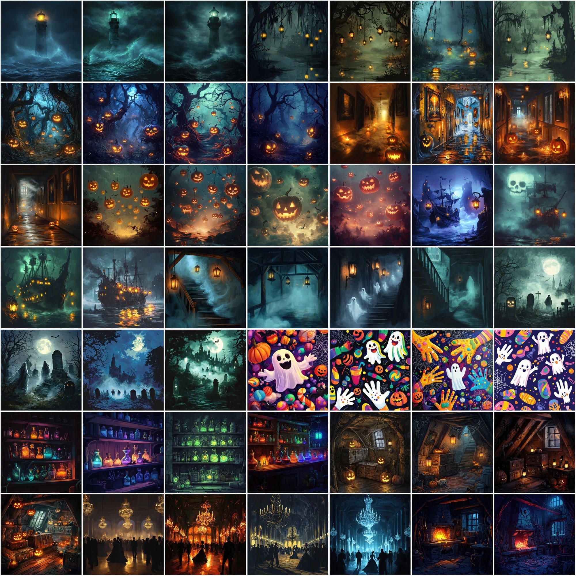 Haunted Nights: A Spooktacular Collection of 480 Halloween Images Digital Download Sumobundle