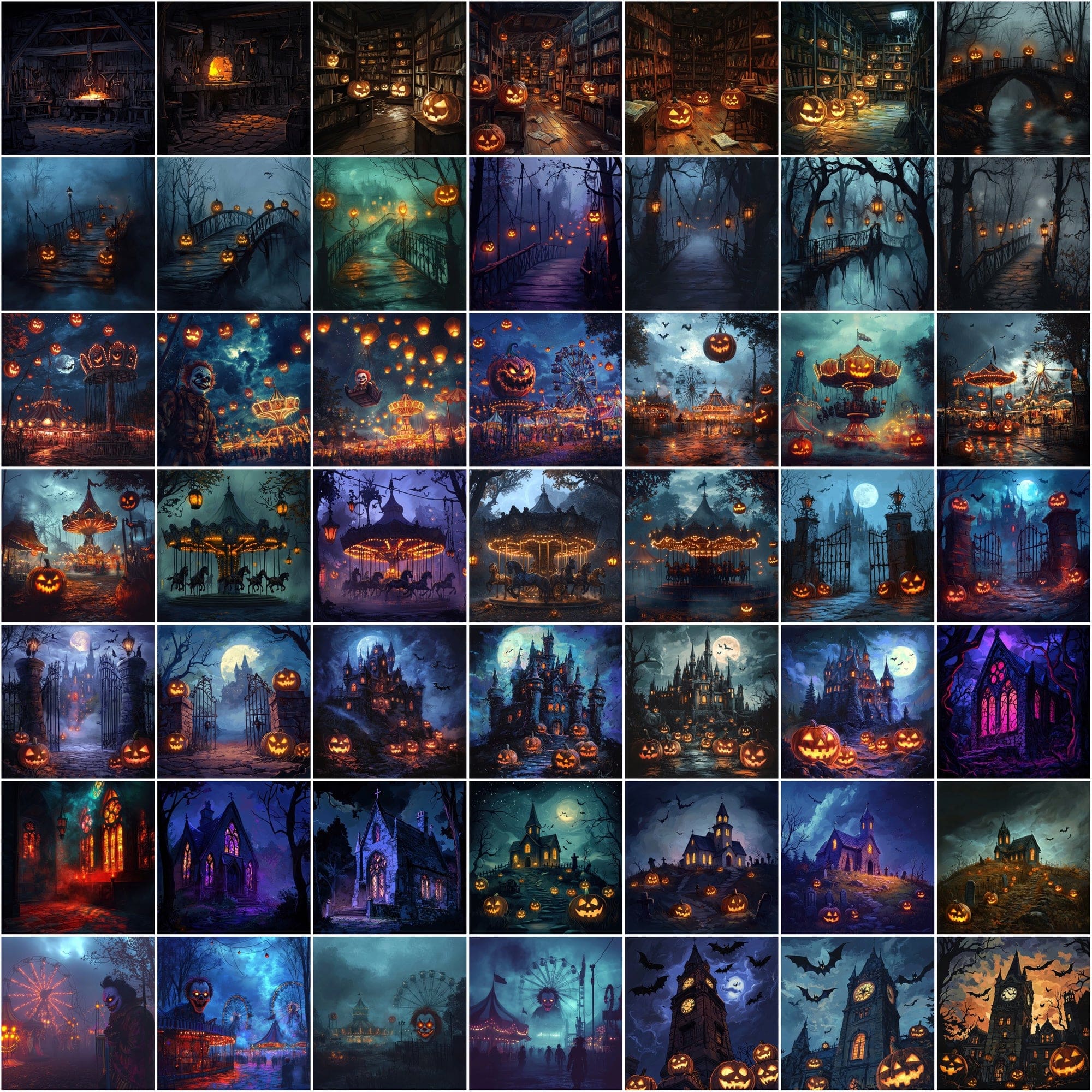 Haunted Nights: A Spooktacular Collection of 480 Halloween Images Digital Download Sumobundle