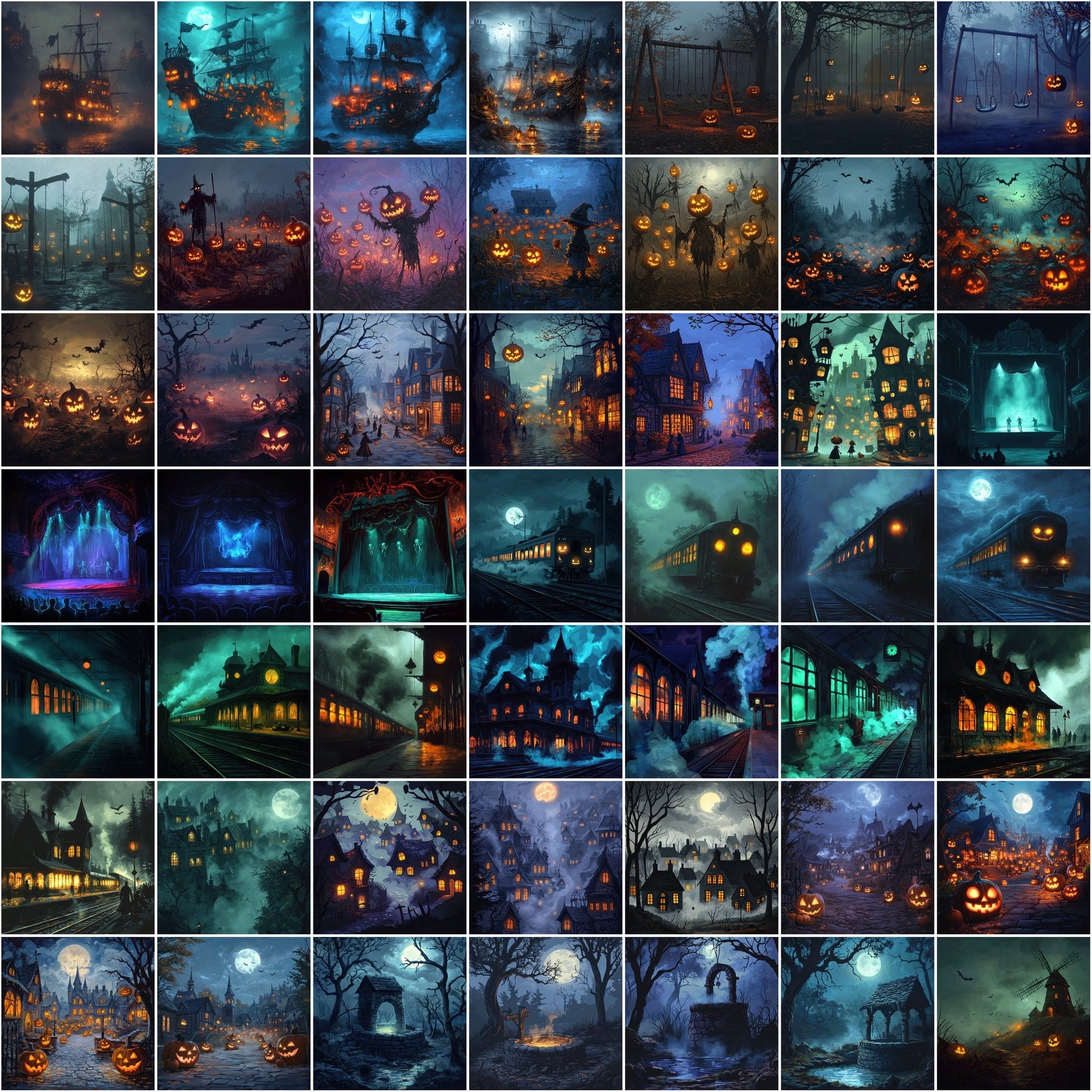 Haunted Nights: A Spooktacular Collection of 480 Halloween Images Digital Download Sumobundle