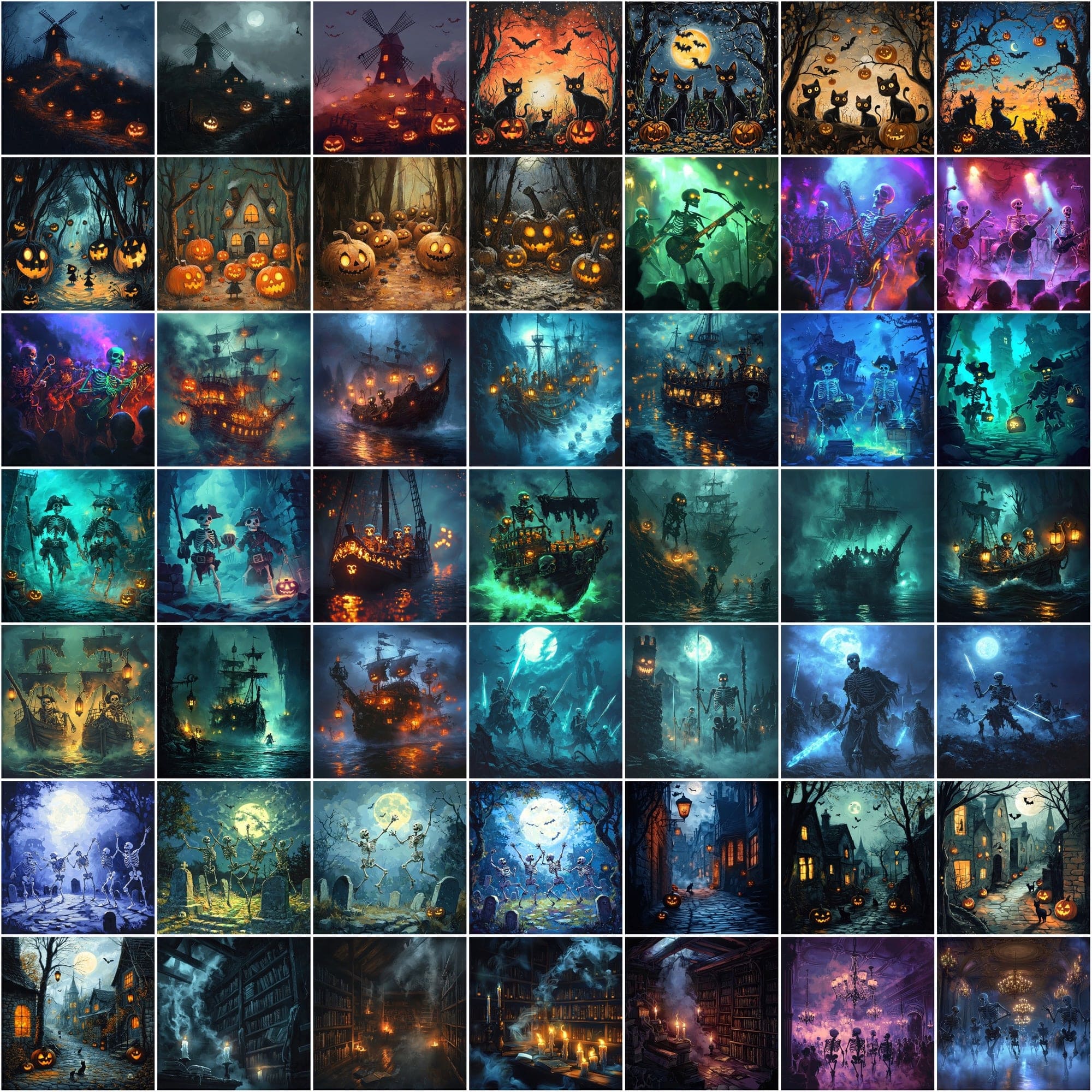 Haunted Nights: A Spooktacular Collection of 480 Halloween Images Digital Download Sumobundle