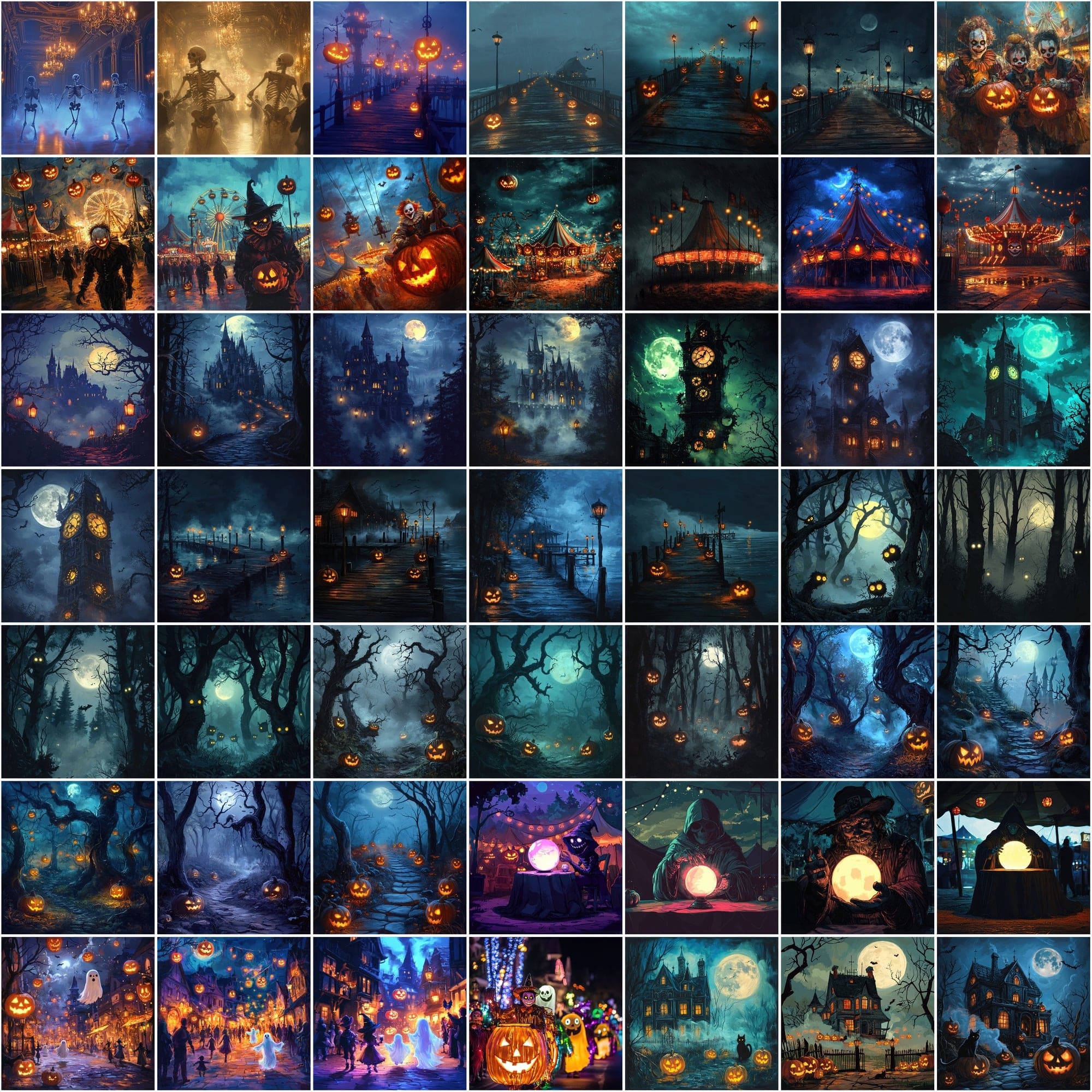 Haunted Nights: A Spooktacular Collection of 480 Halloween Images Digital Download Sumobundle