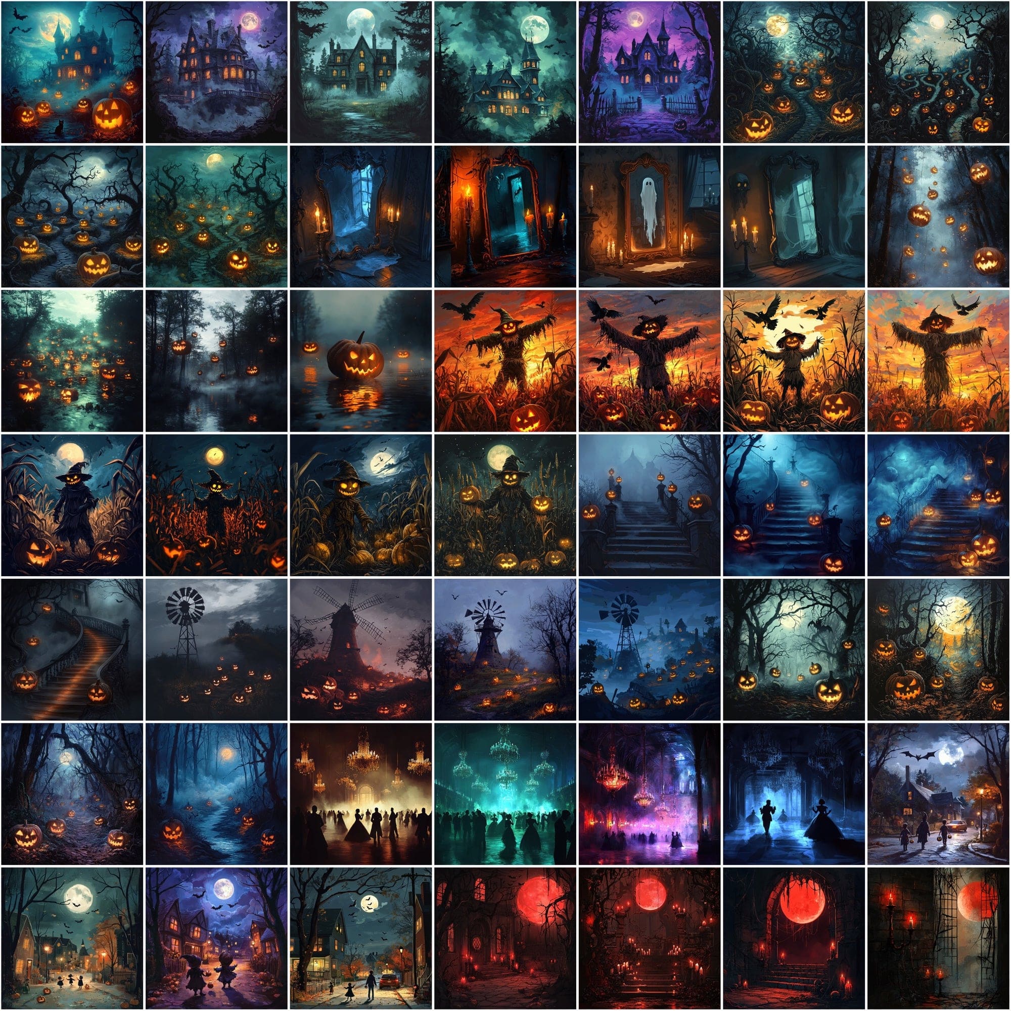 Haunted Nights: A Spooktacular Collection of 480 Halloween Images Digital Download Sumobundle