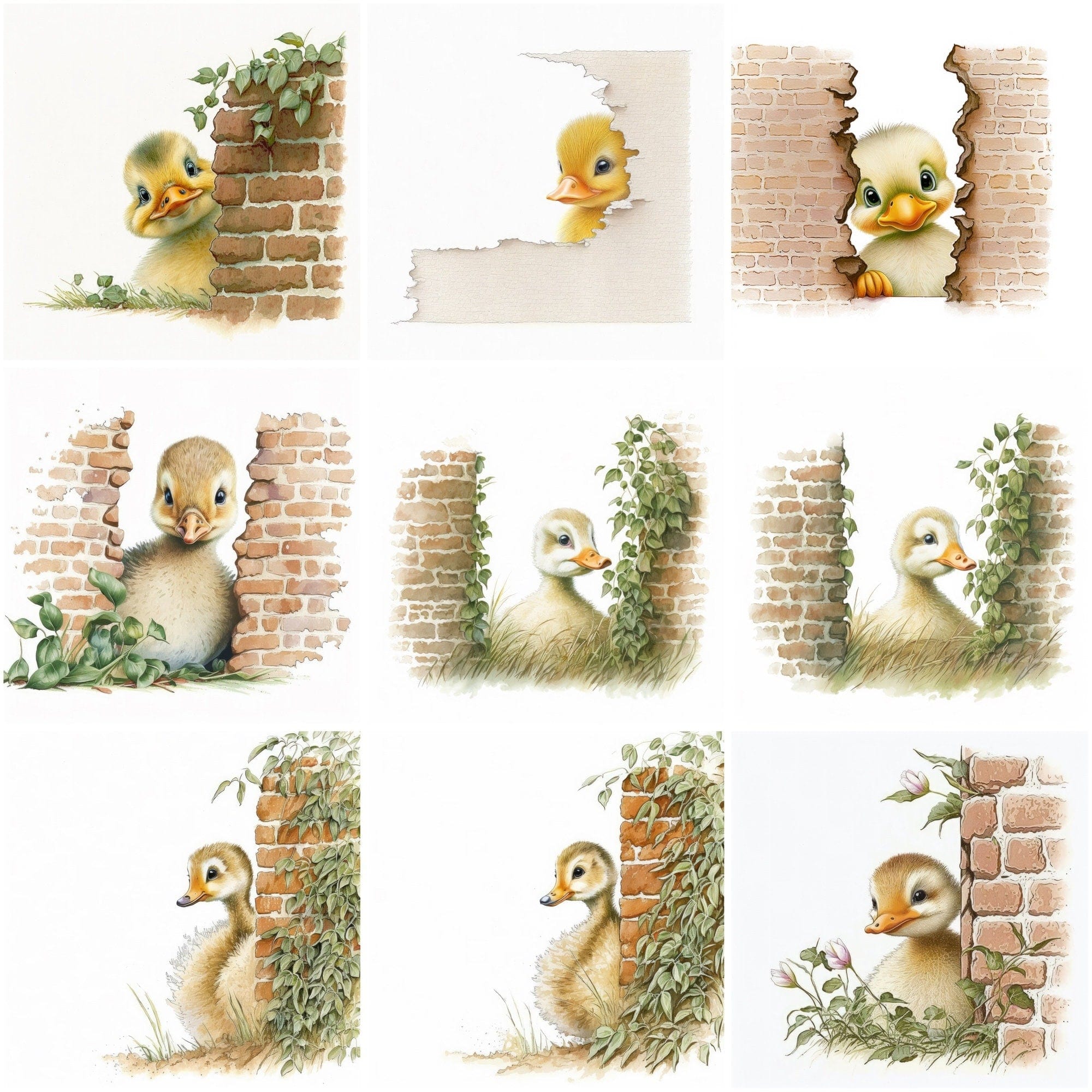 Hilarious Bird Hide & Seek Bundle: 90 Adorable Images of Birds Hiding Behind Walls - Commercial use Digital Download Sumobundle