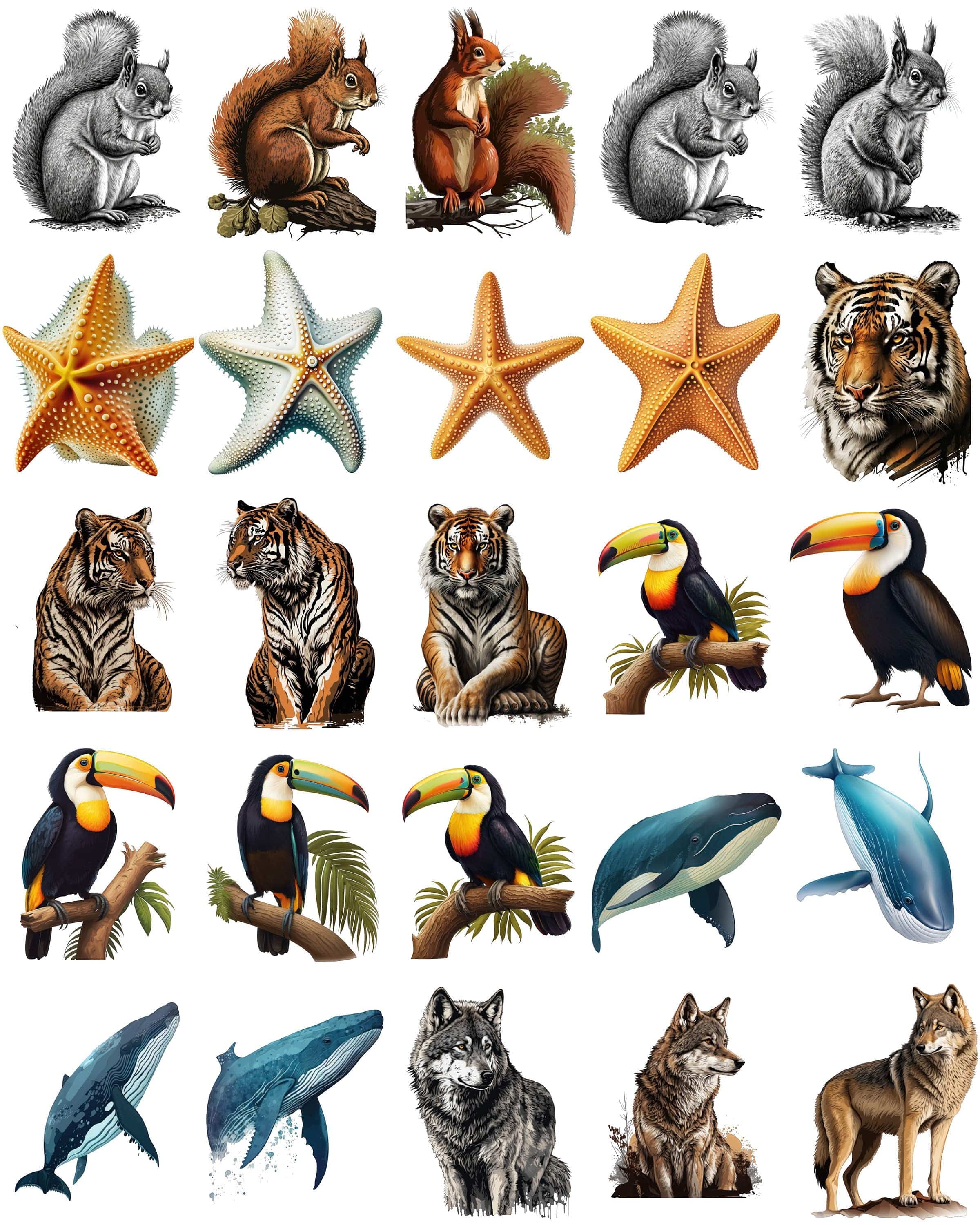 Make your designs come alive with our transparent animal set of 230 wildlife graphics, including jungle creature animals, Commercial use Digital Download Sumobundle