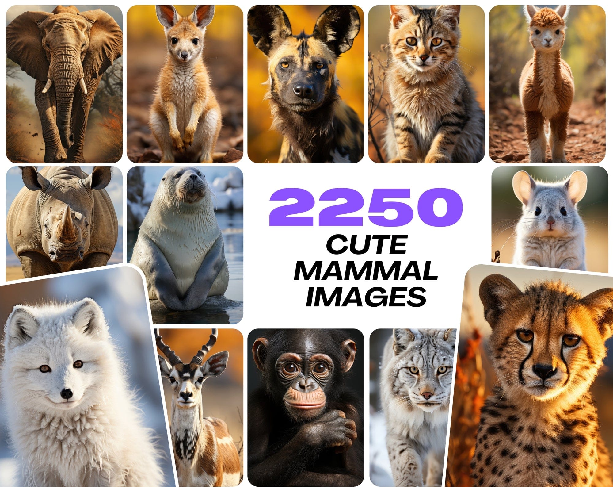 Mammal Animal Photography: 2250 High-Resolution Commercial License Images Digital Download Sumobundle