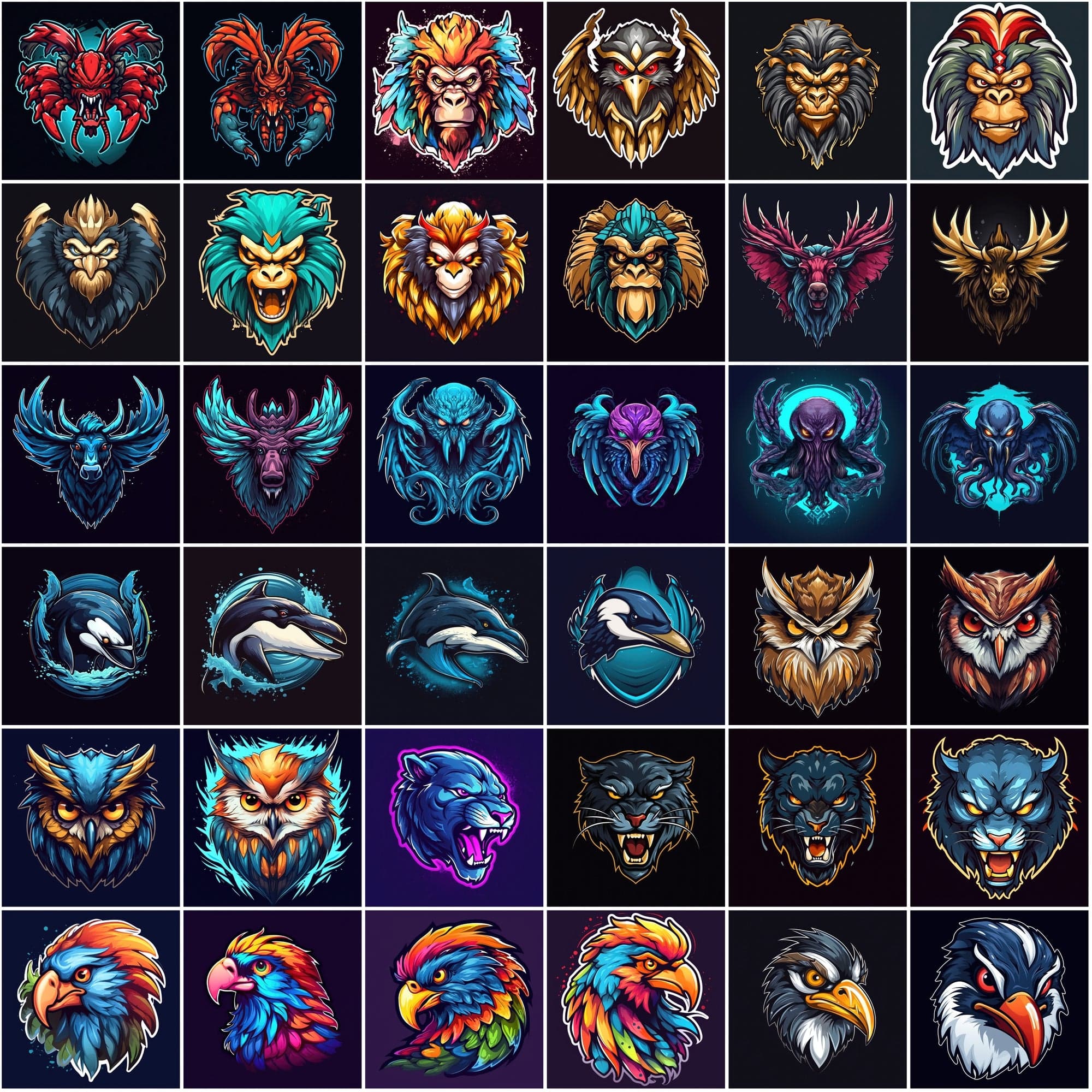 Mascot Animal PNG Bundle - 315 Colorful & Surreal Animal Images, Commercial License Digital Download Sumobundle
