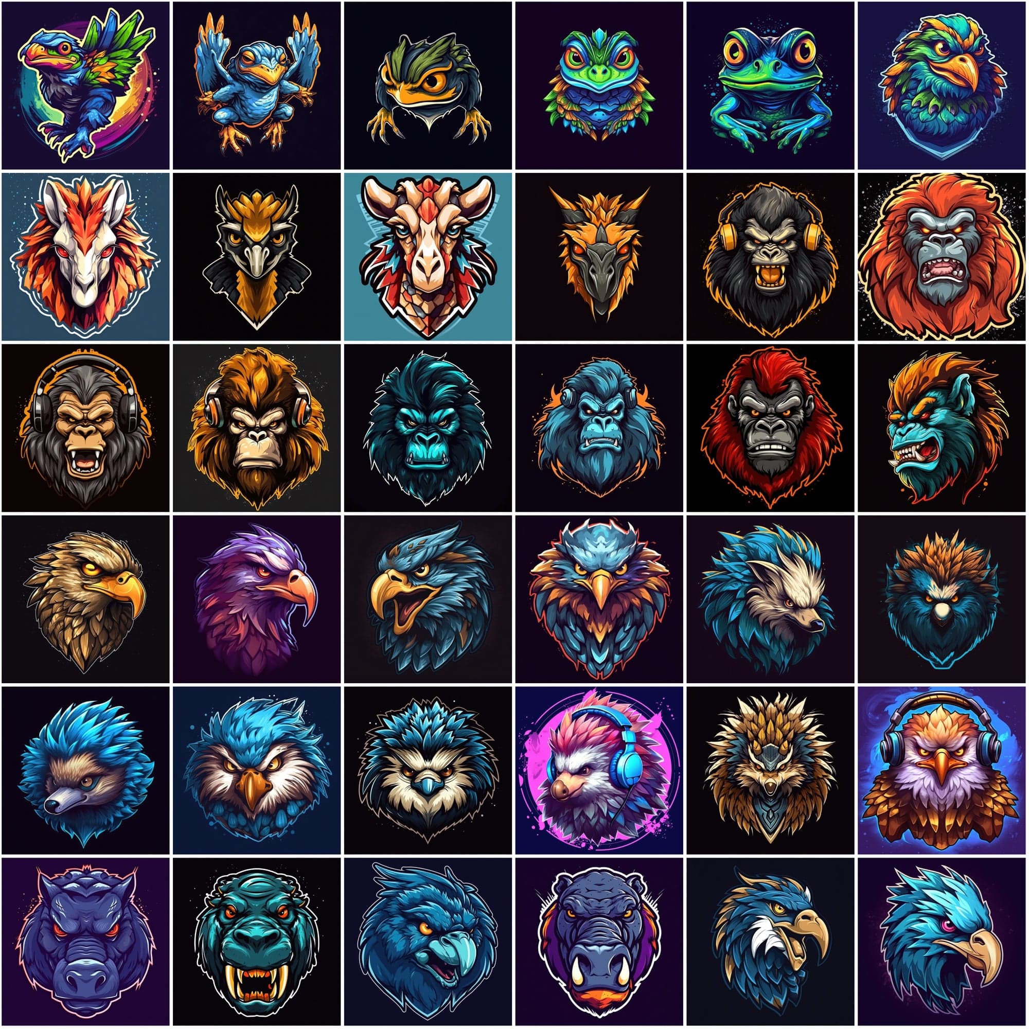 Mascot Animal PNG Bundle - 315 Colorful & Surreal Animal Images, Commercial License Digital Download Sumobundle